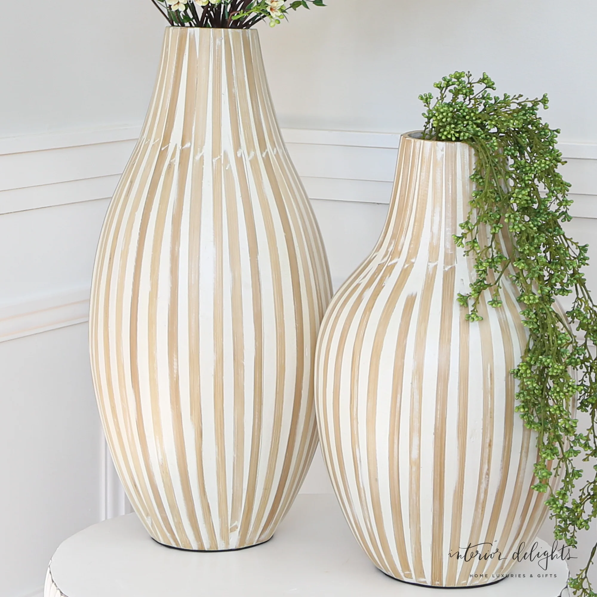 17” Natural Striped Vase - Image 3