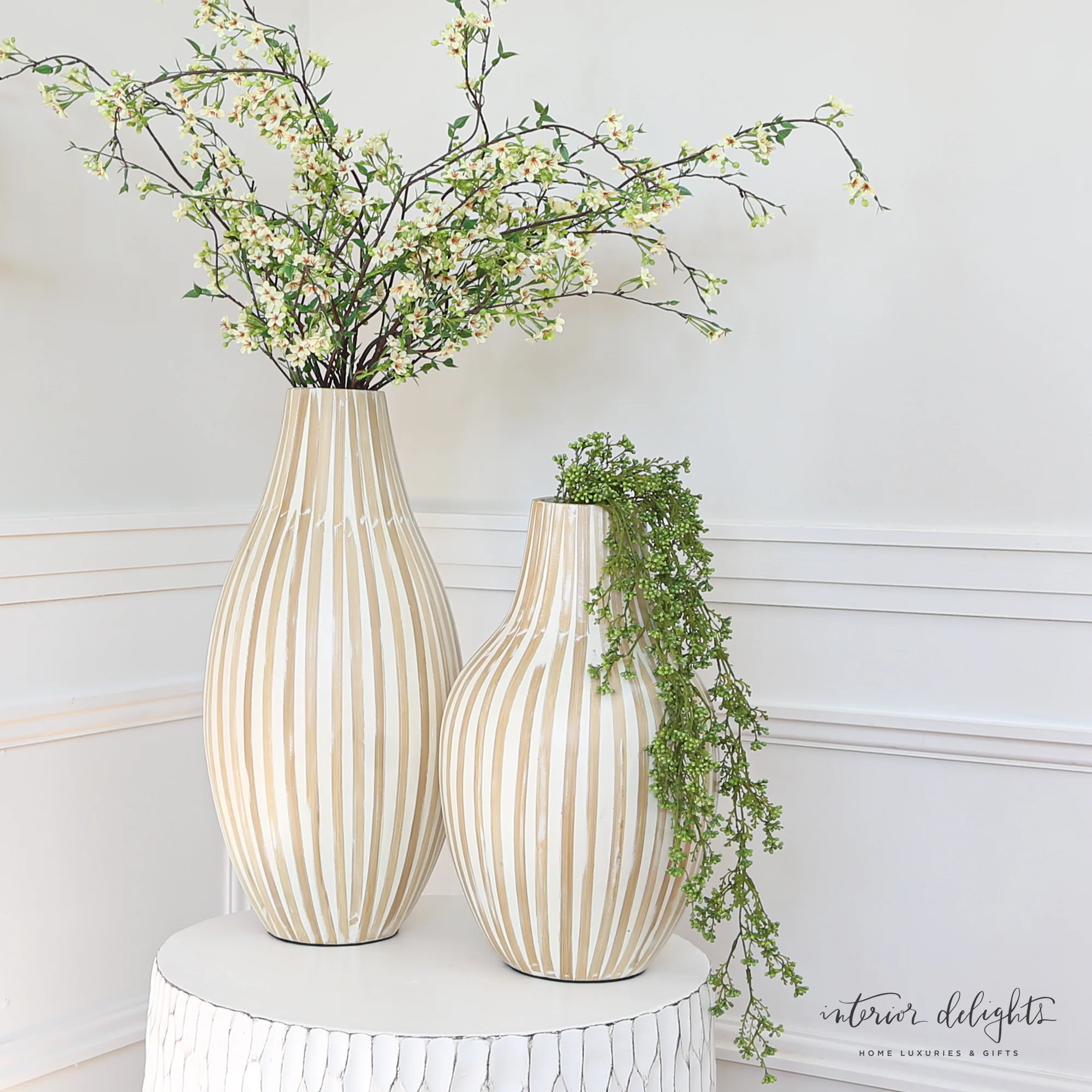 17” Natural Striped Vase - Image 5