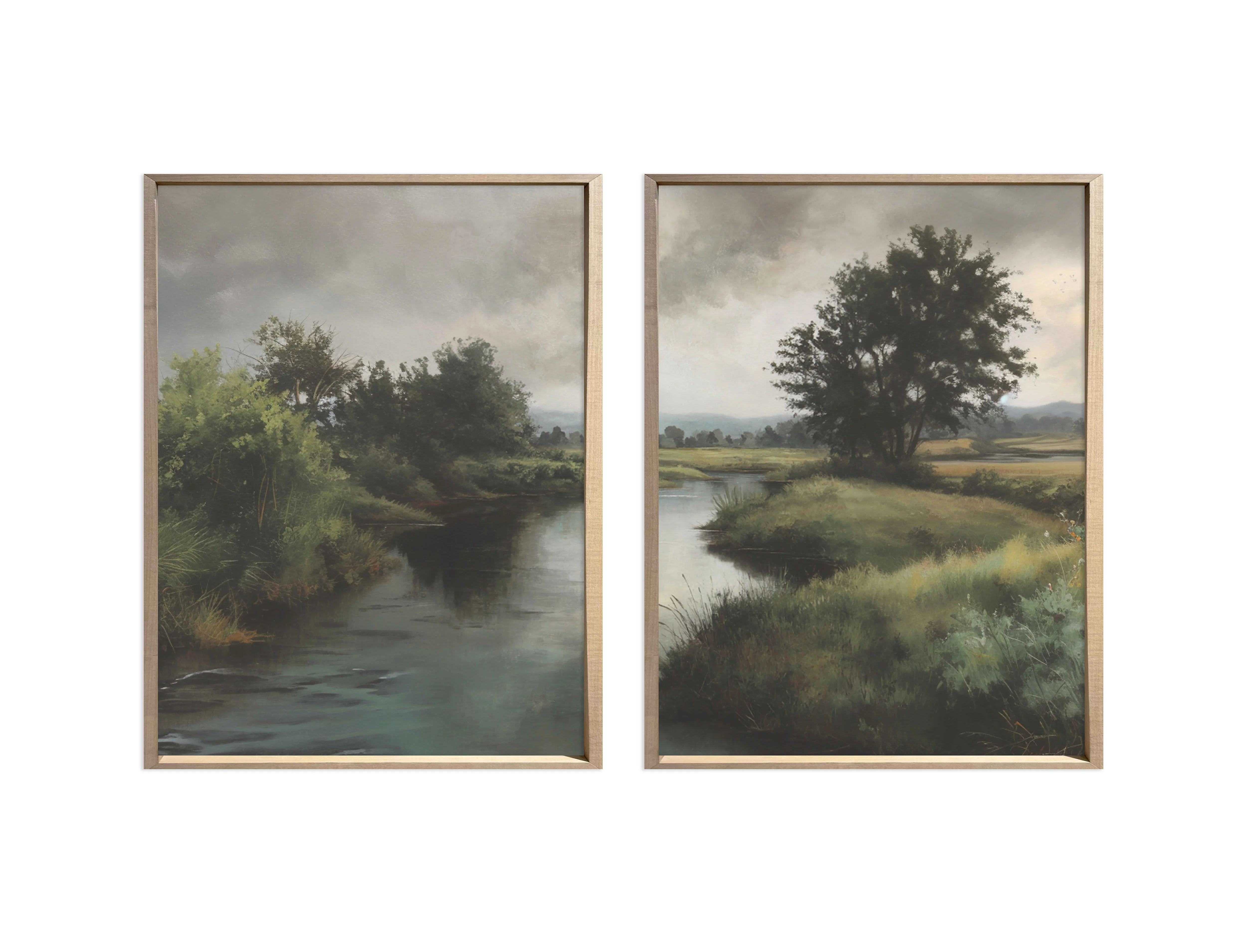 24x36 Thin Oak Creekside Diptych (Set of 2) - Image 2