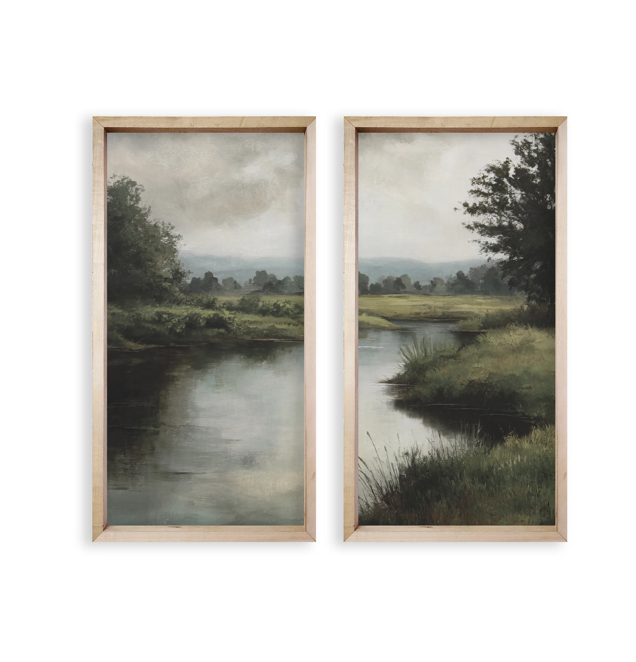 35x18 Thin Oak Creekside Diptych (Set of 2) - Image 2