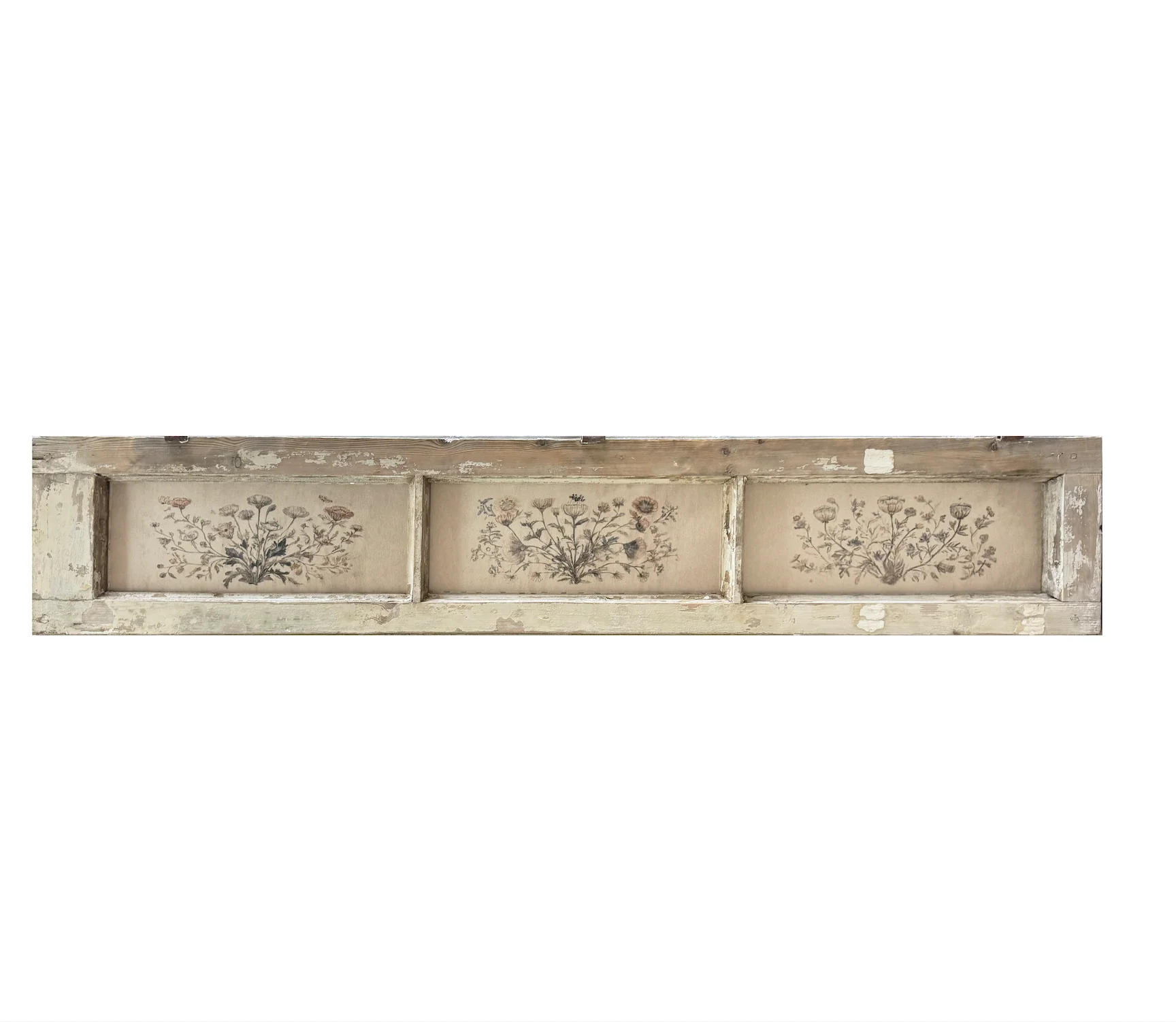 3 Pane Medium Holland Window Horizontal Aged Floral - Image 2