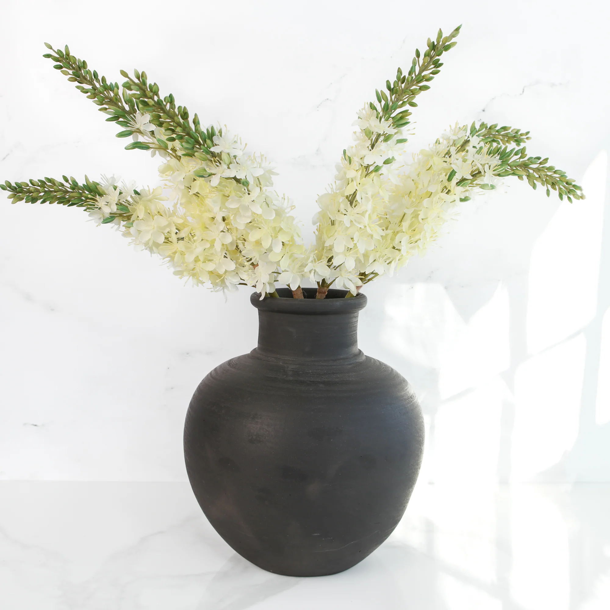 13.5 in Black Vase with Narrow Opening - Image 3