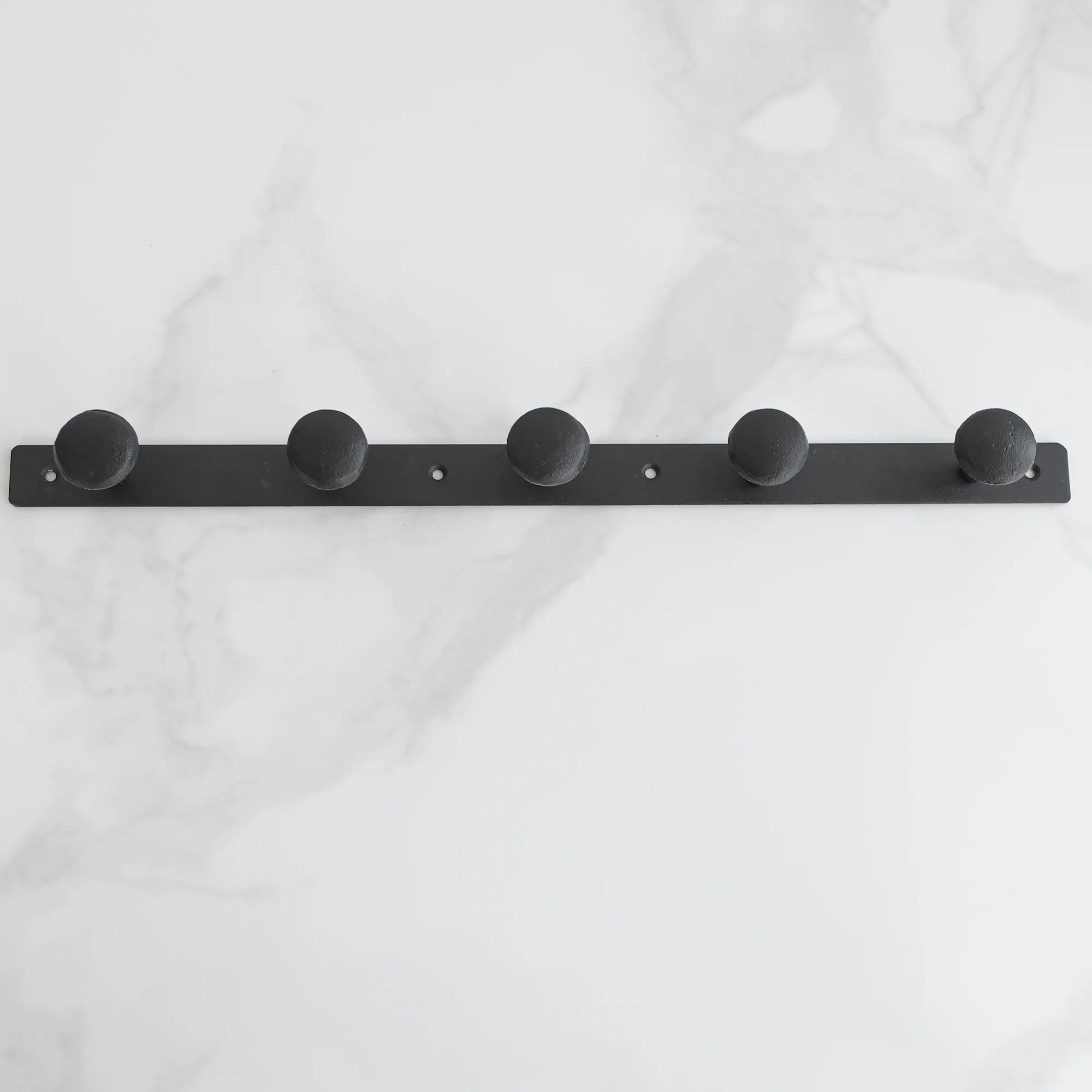 5 Knob Black Metal Wall Hook - Image 3