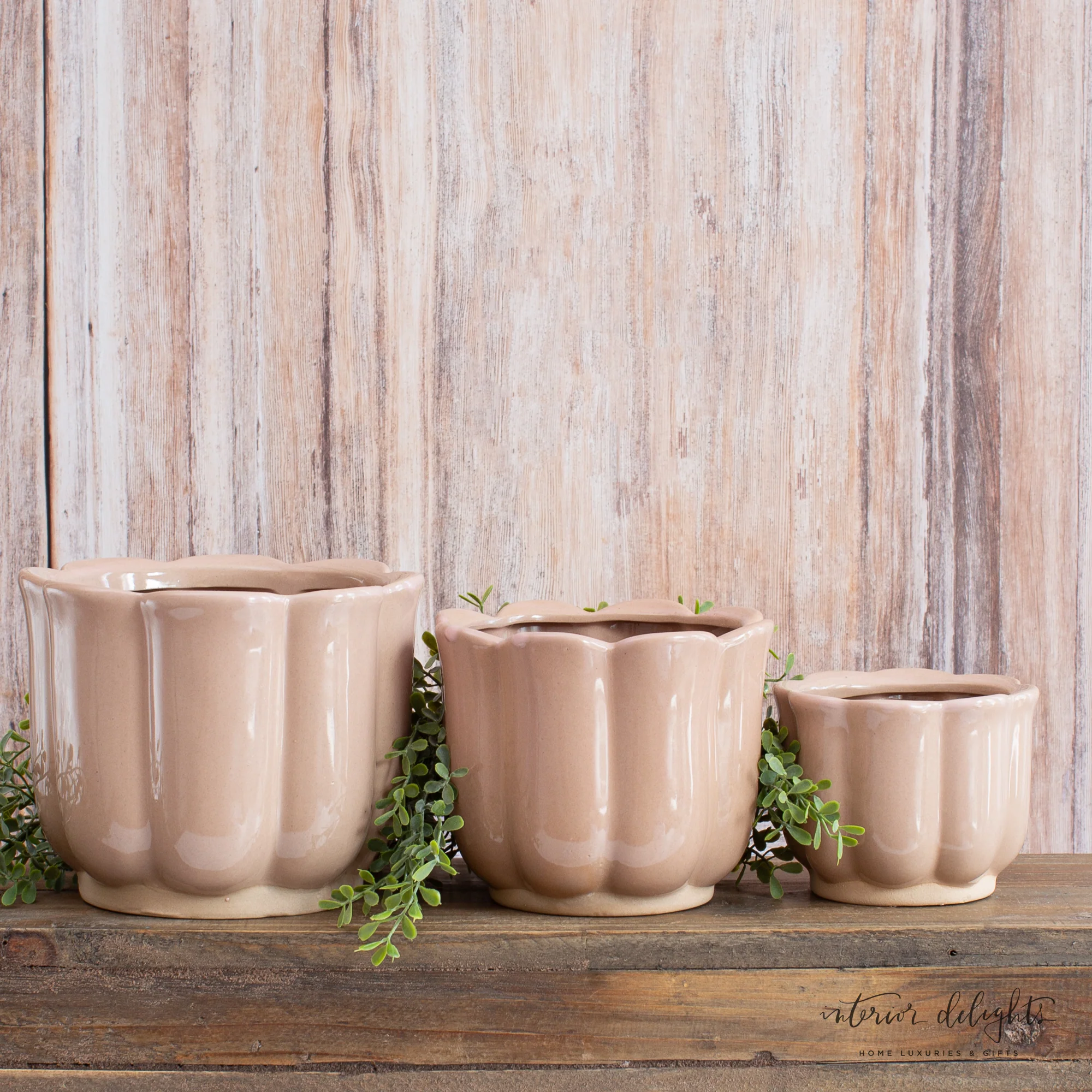 6” Mauve Stoneware Planter - Image 3