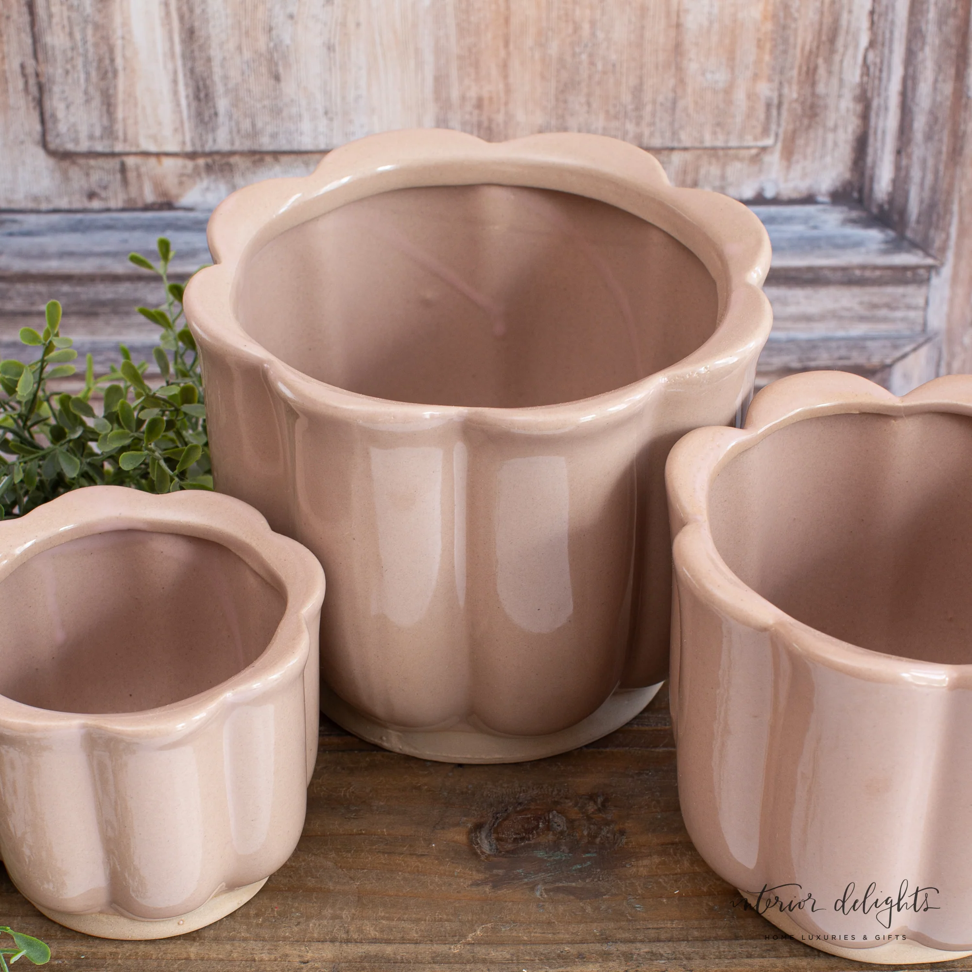 6” Mauve Stoneware Planter - Image 4