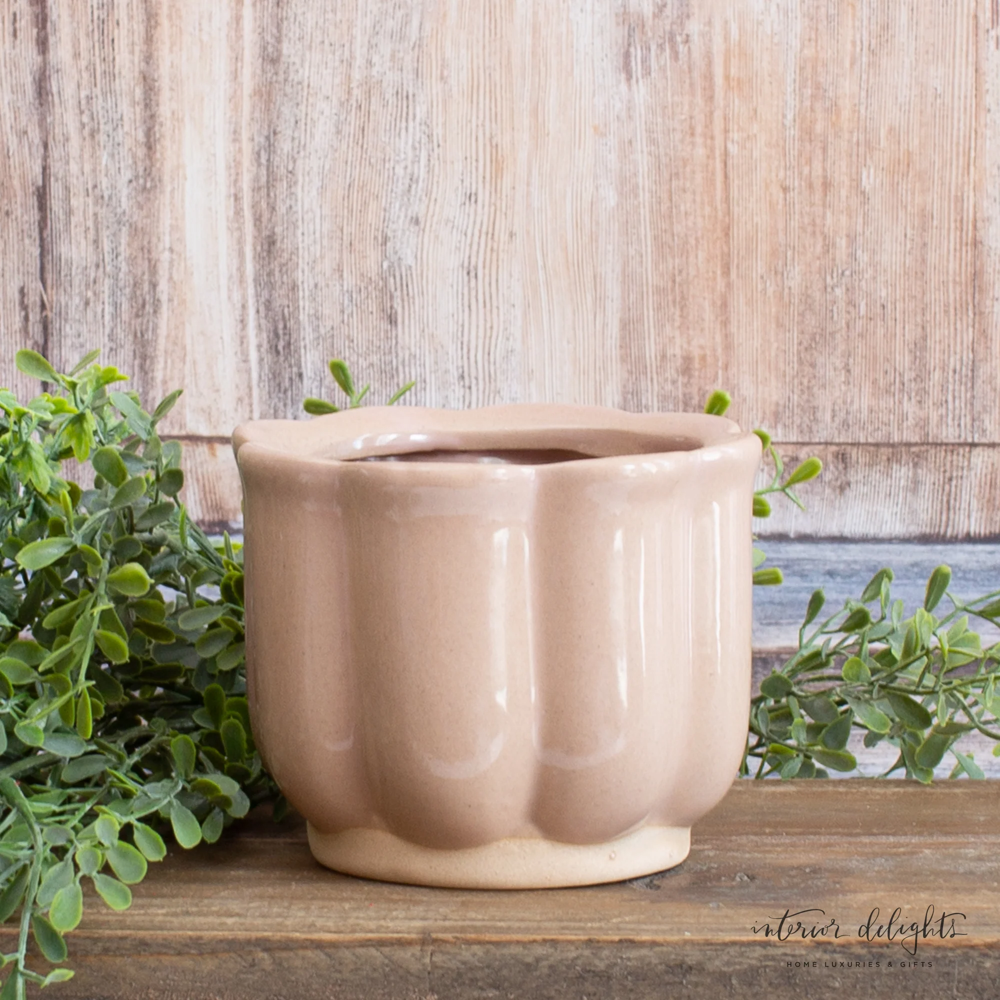 6” Mauve Stoneware Planter - Image 5