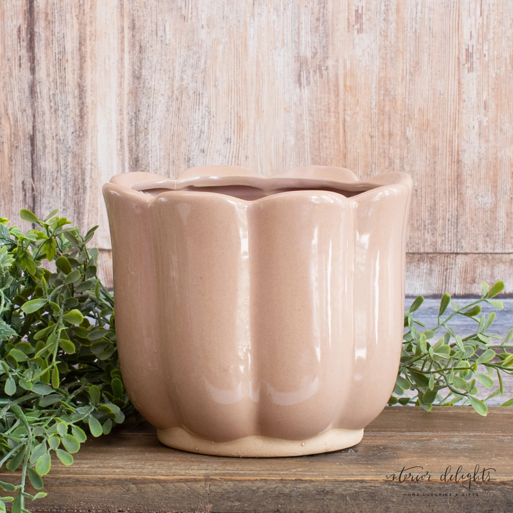 6” Mauve Stoneware Planter - Image 6