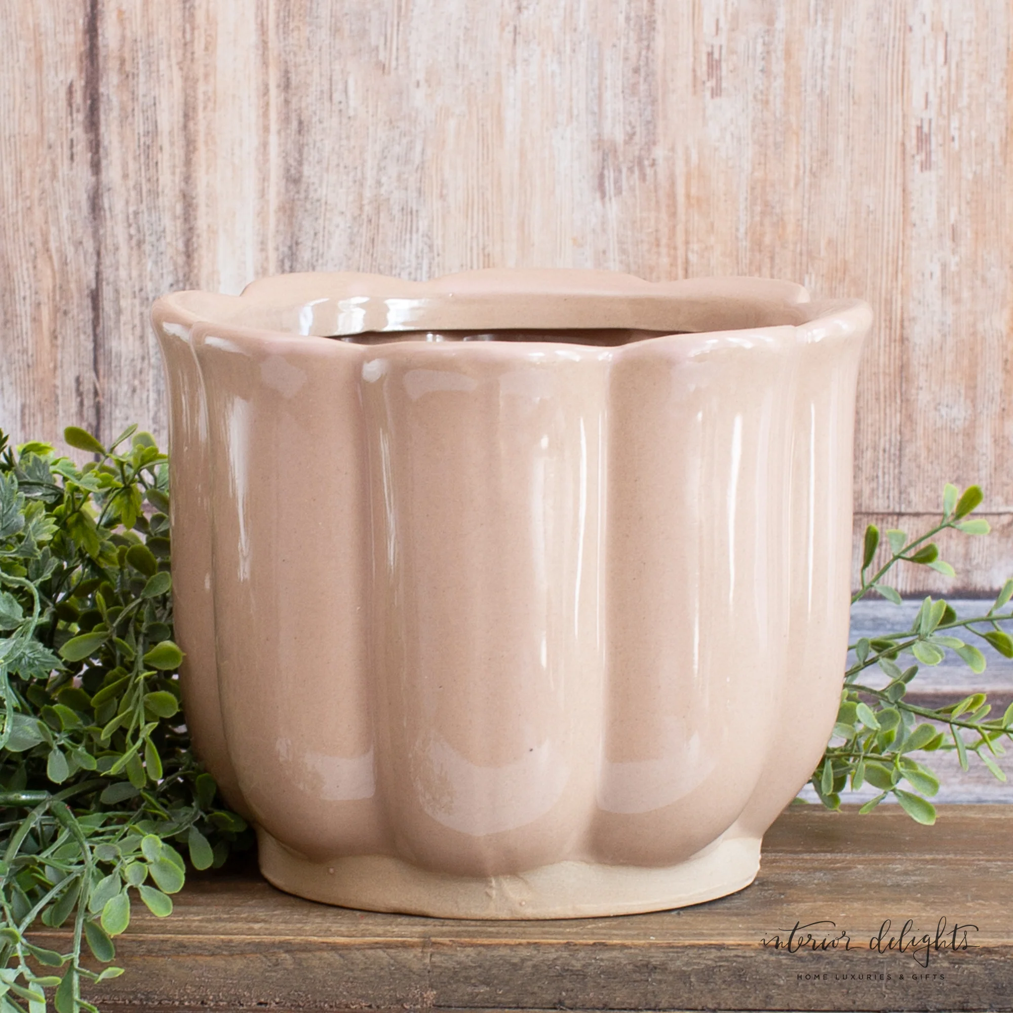 6” Mauve Stoneware Planter - Image 7