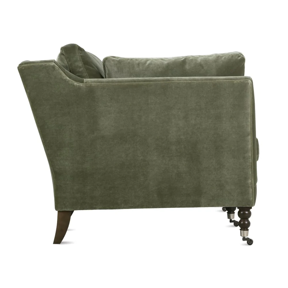 90" Green Velvet Sofa - Image 5