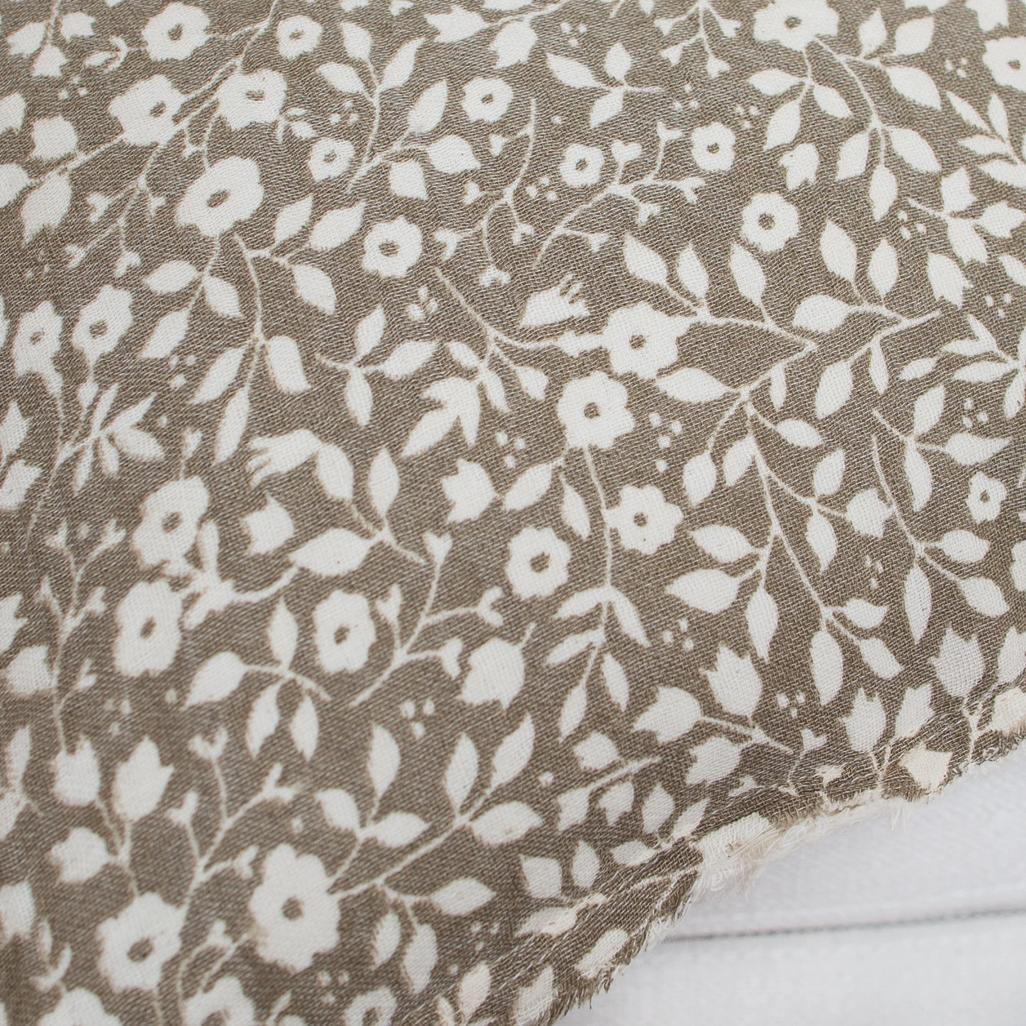 Beige Floral and Leaf Lumbar Pillow- 14in x 20in - Image 3