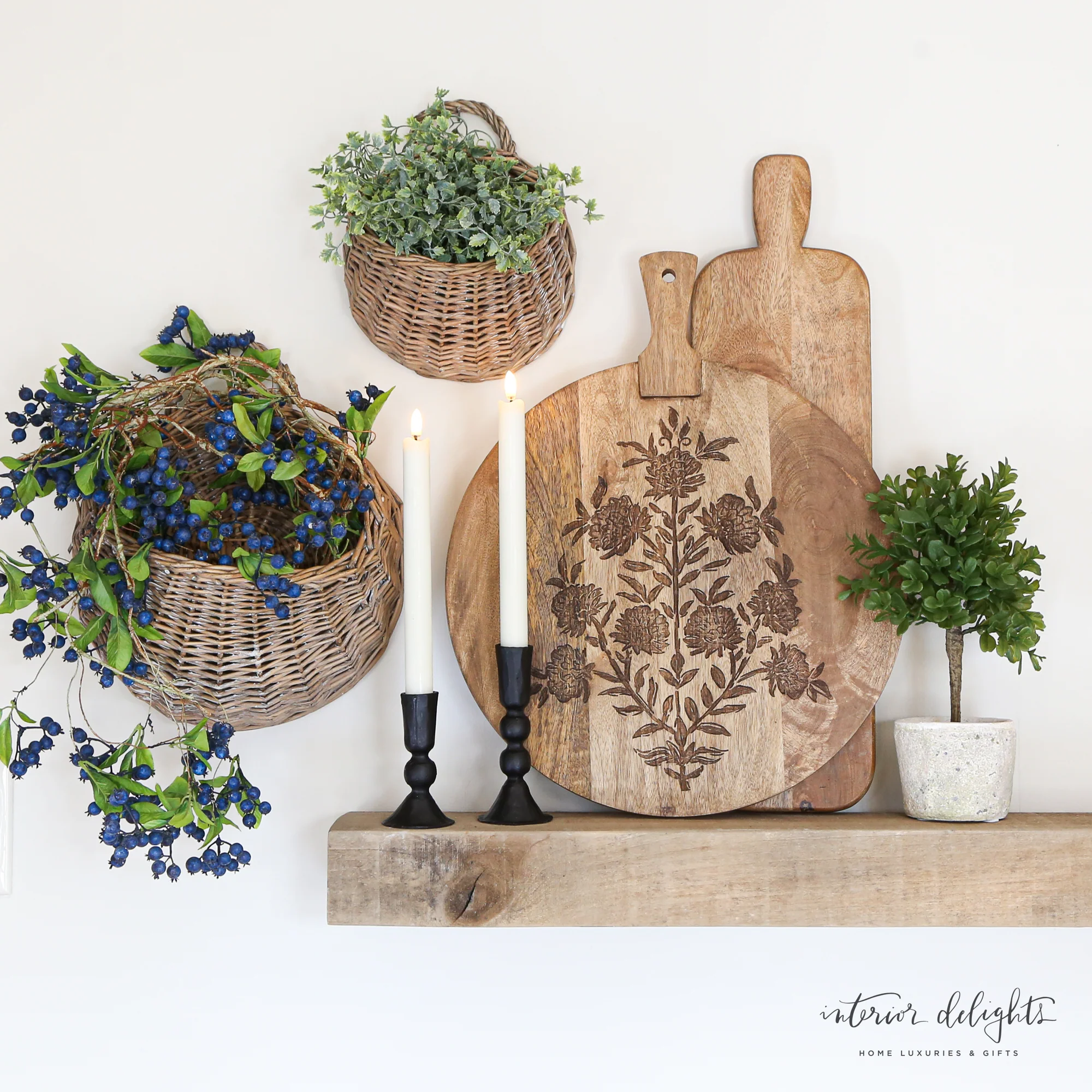 Willow Wall Baskets-Set of Two - Image 6