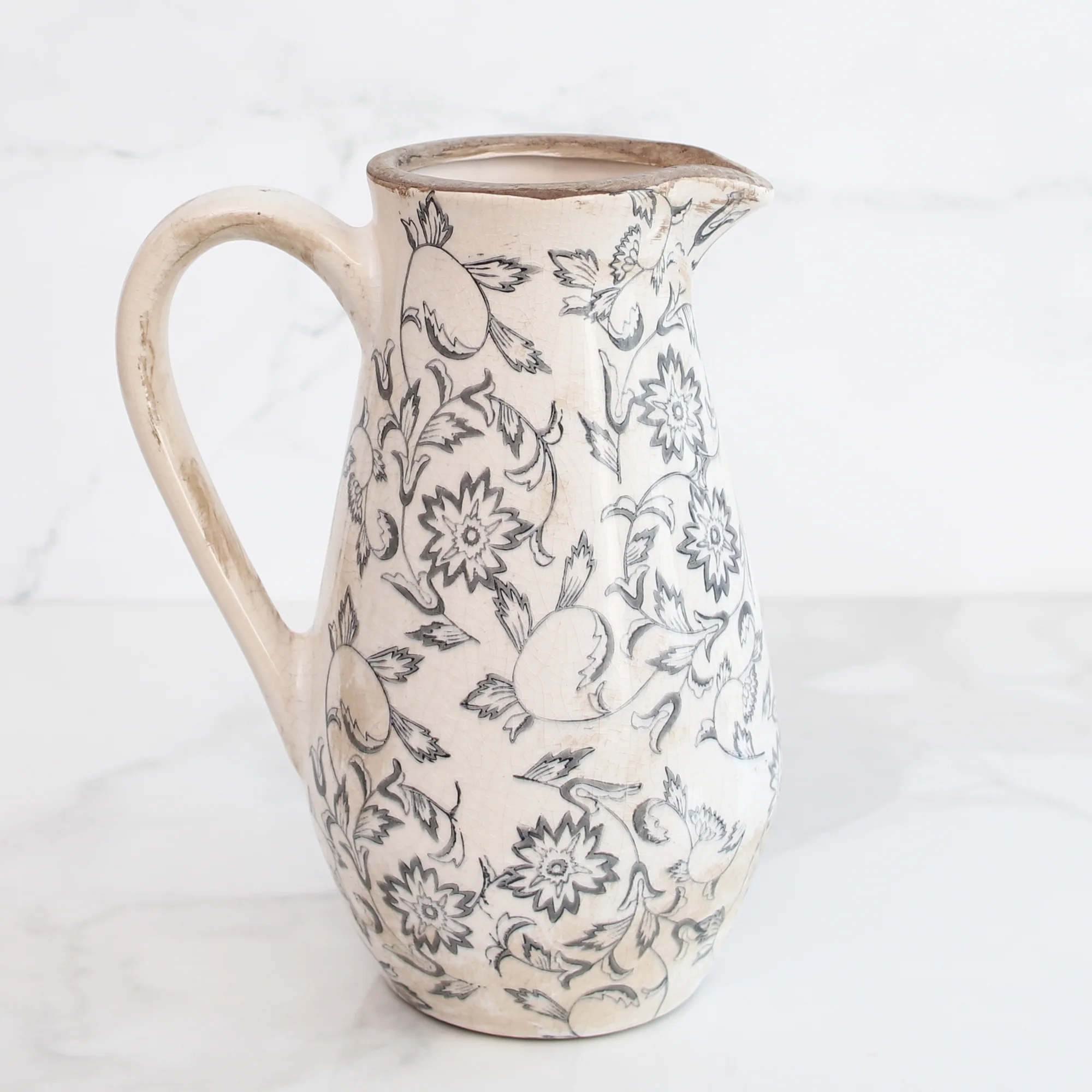 Blue Grey Floral Heirloom Pitcher - Image 5