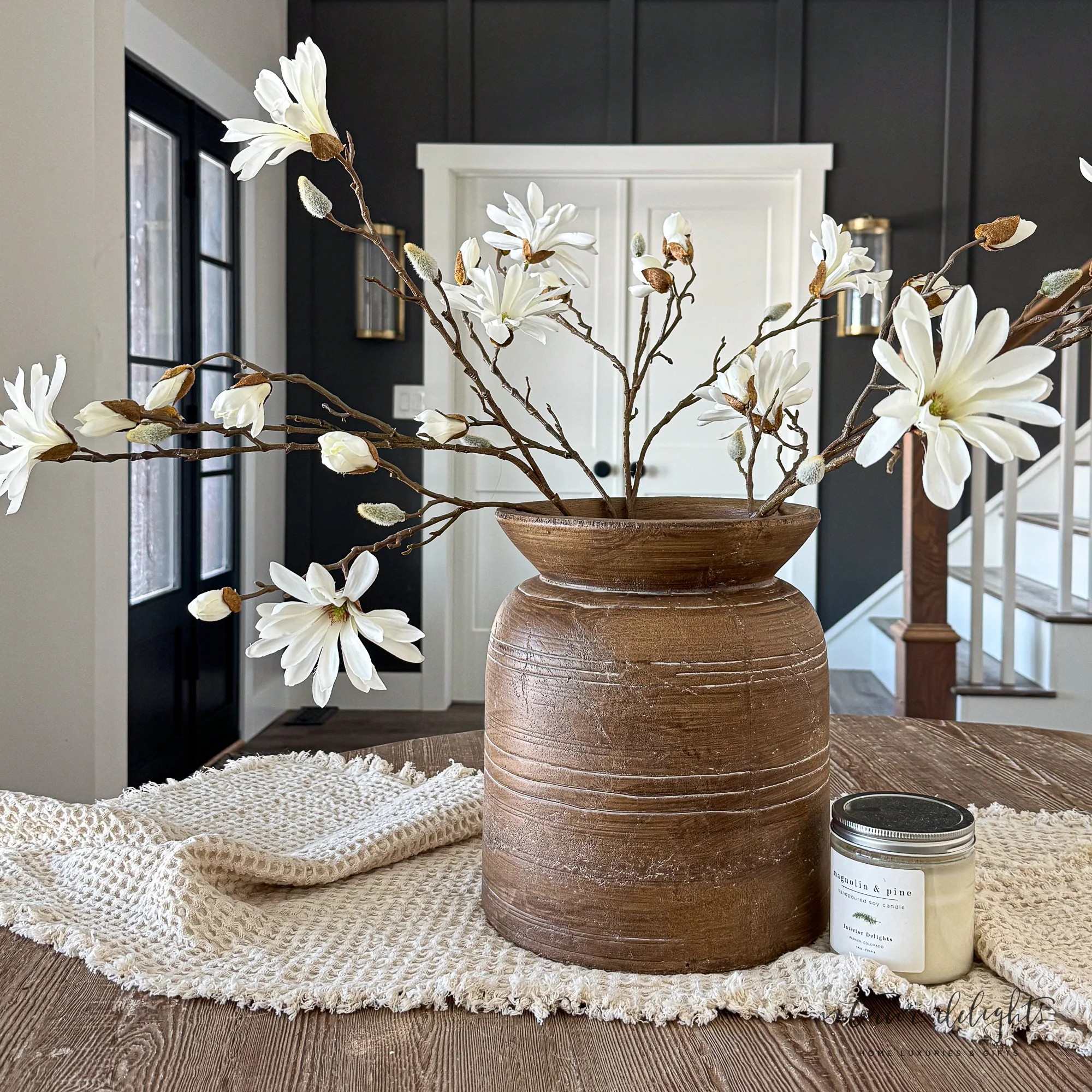 11.5” Brown Line Vase - Image 3