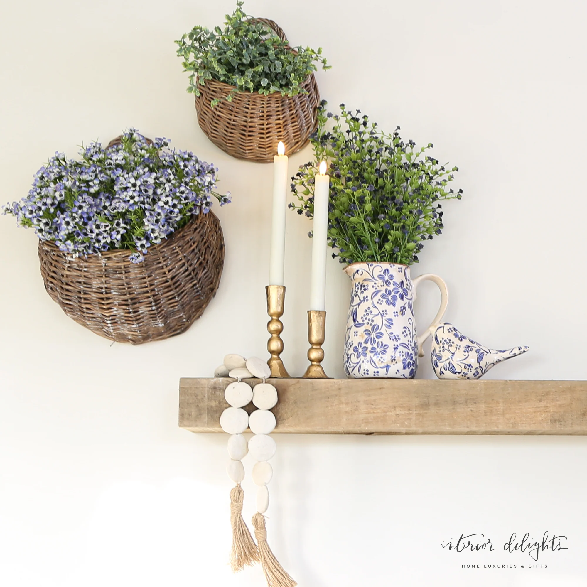 Ceramic Blue Floral Pitcher - Image 3