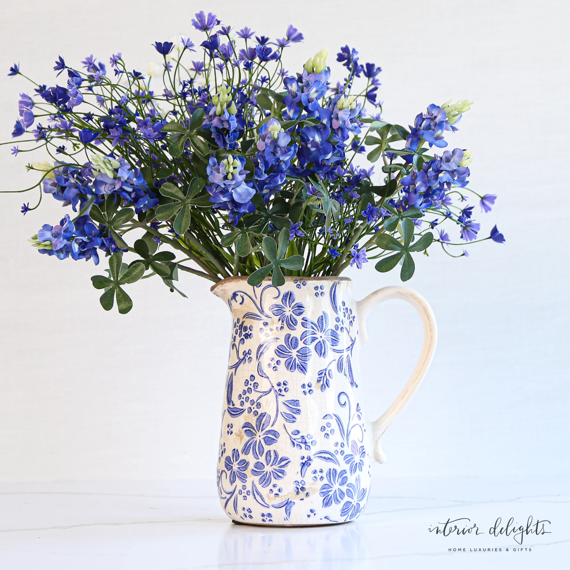 Ceramic Blue Floral Pitcher - Image 5