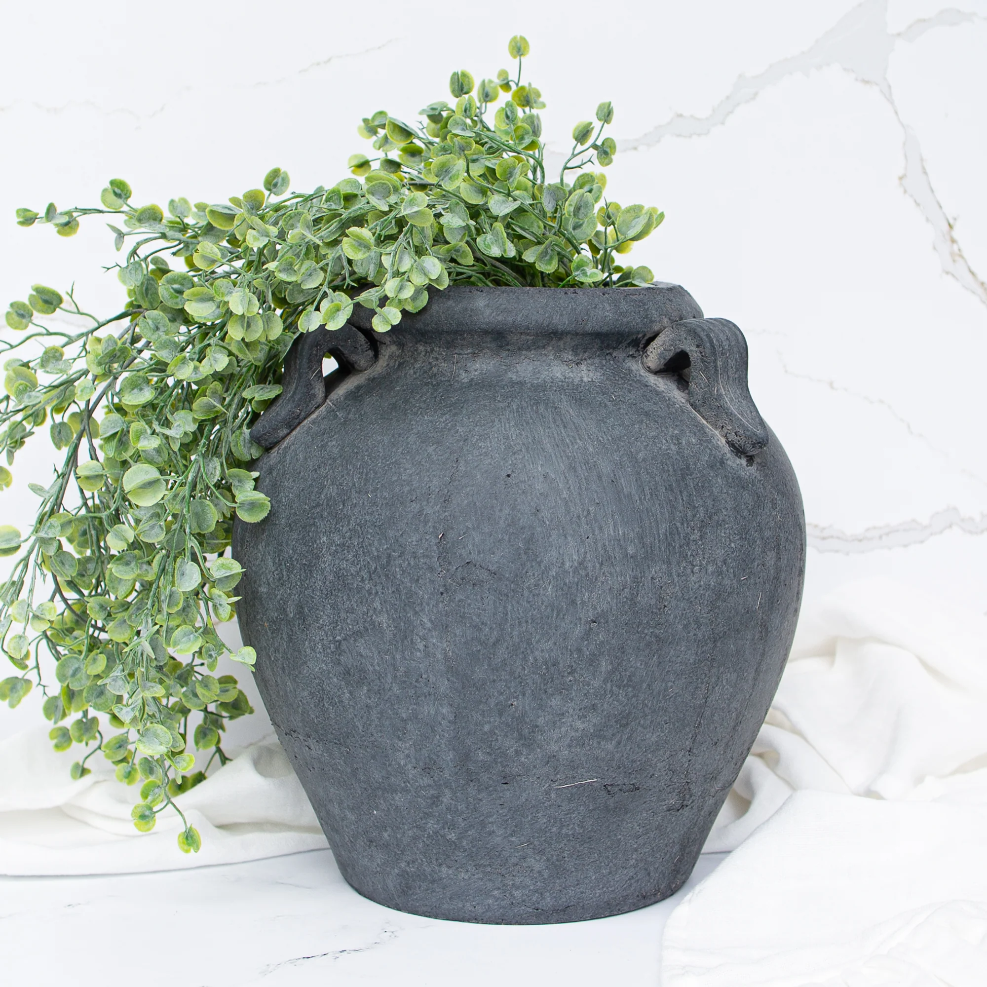 11” Charcoal Clay Pot - Image 2