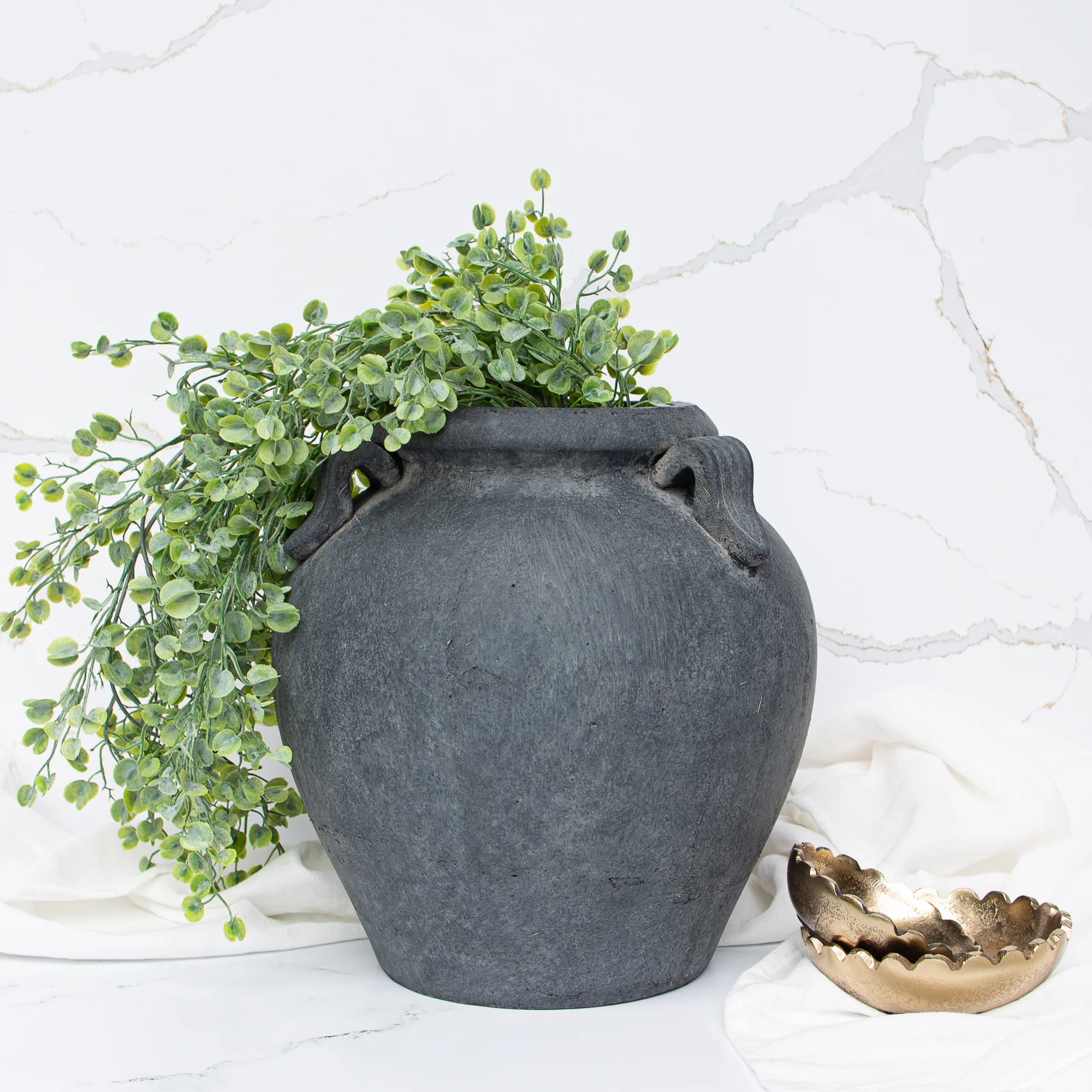 11” Charcoal Clay Pot - Image 5