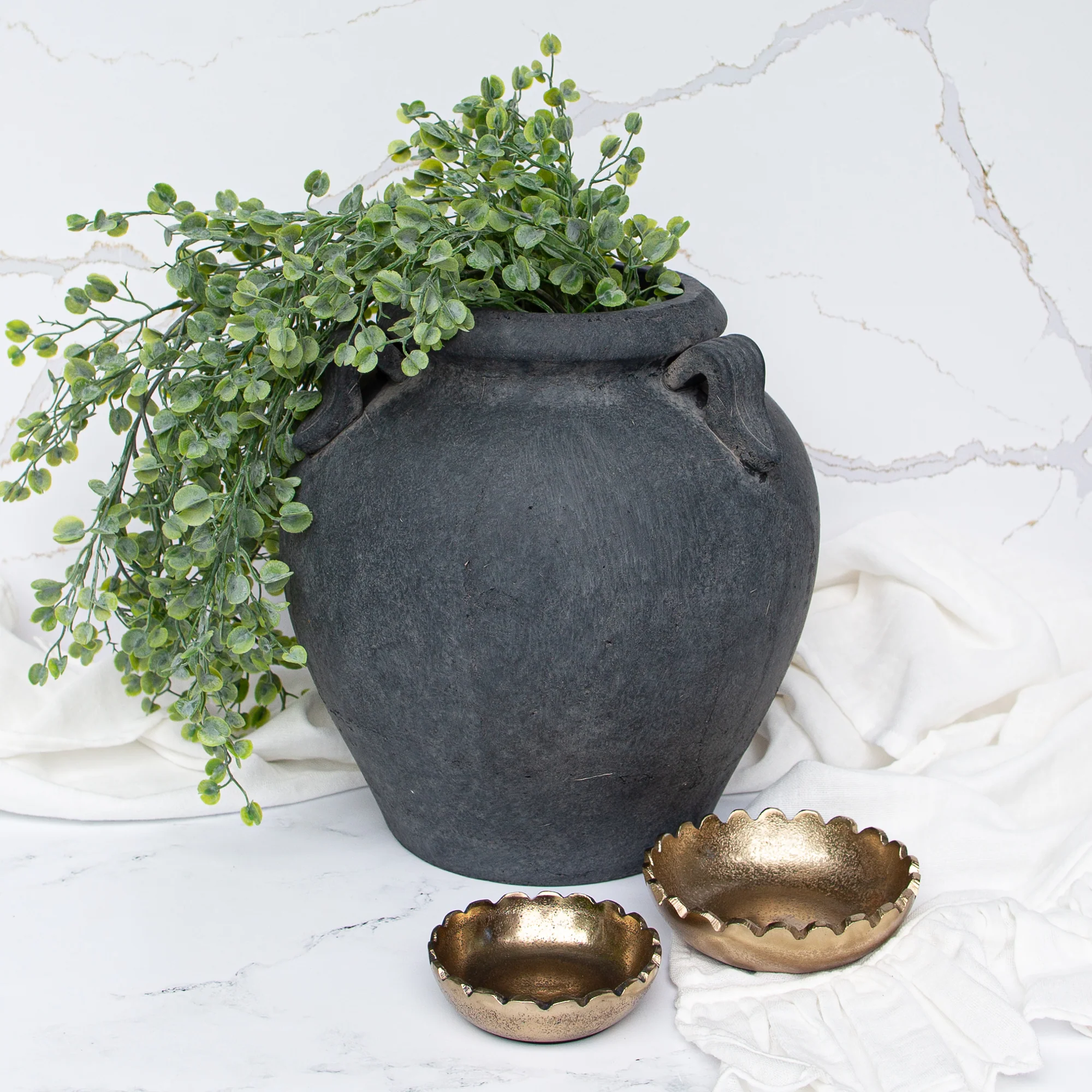 11” Charcoal Clay Pot - Image 7