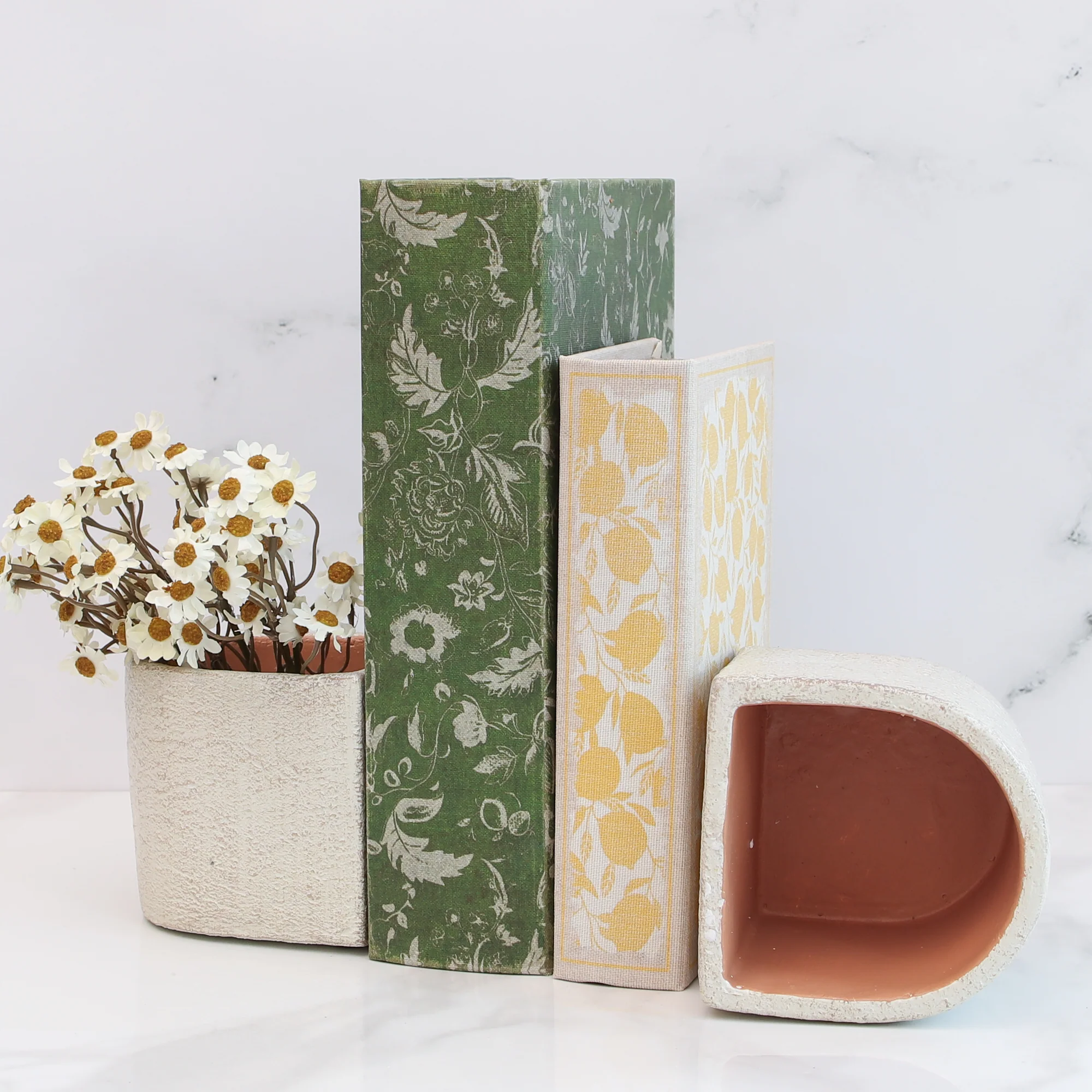 Concrete Book End Planter, Set of 2 - Image 5