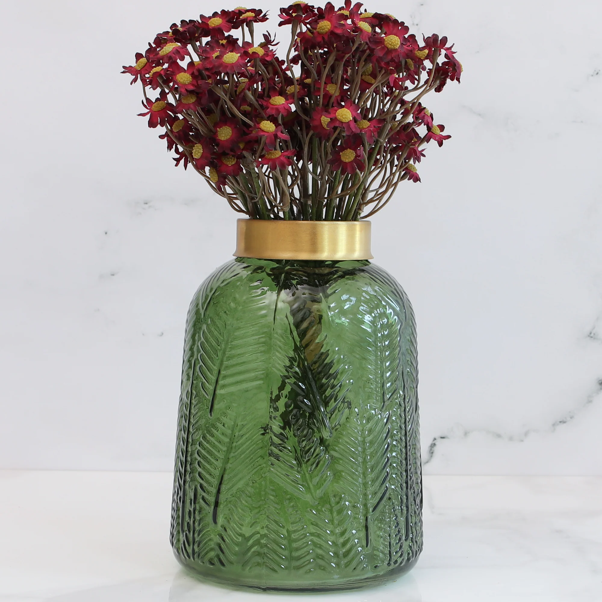 Medium Emerald Glass Vase - Image 4