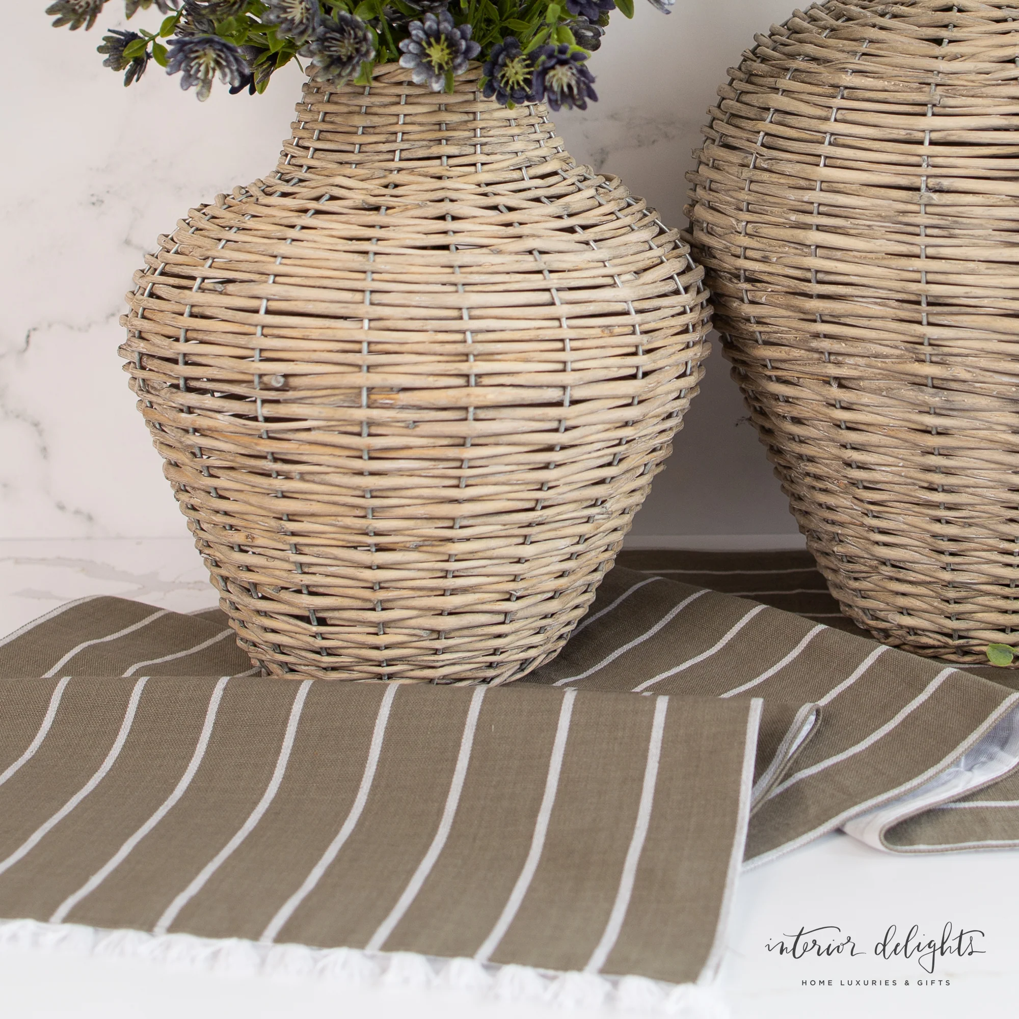 Striped Table Runner with Fringe - Image 3