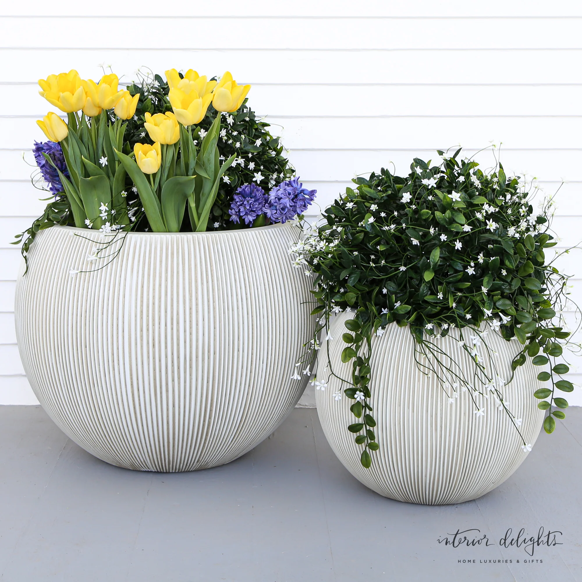 19" UV Protected Round Hanging Boxwood Ball with Baby's Breath - Image 8