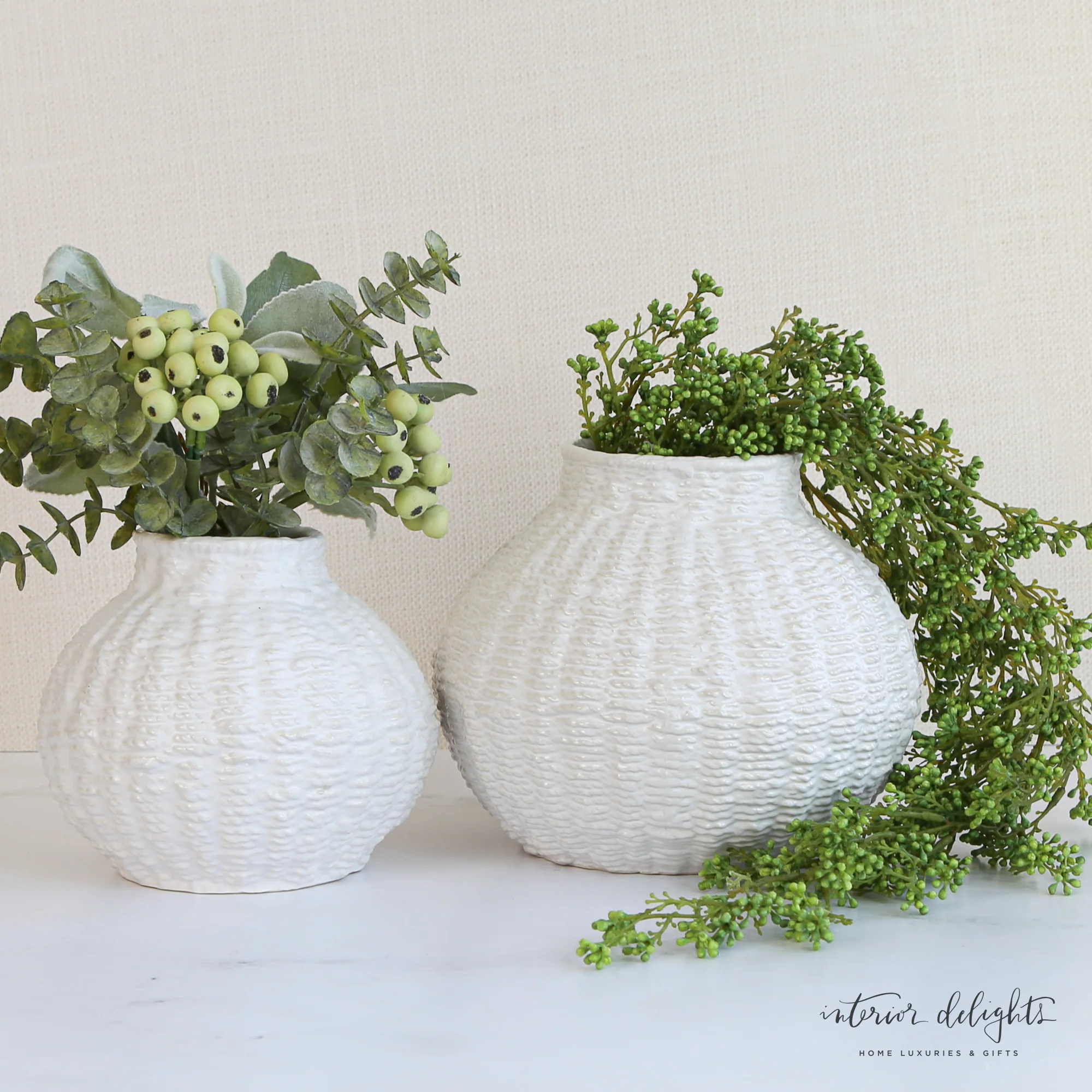 6” Woven Ceramic Round Vase - Image 5