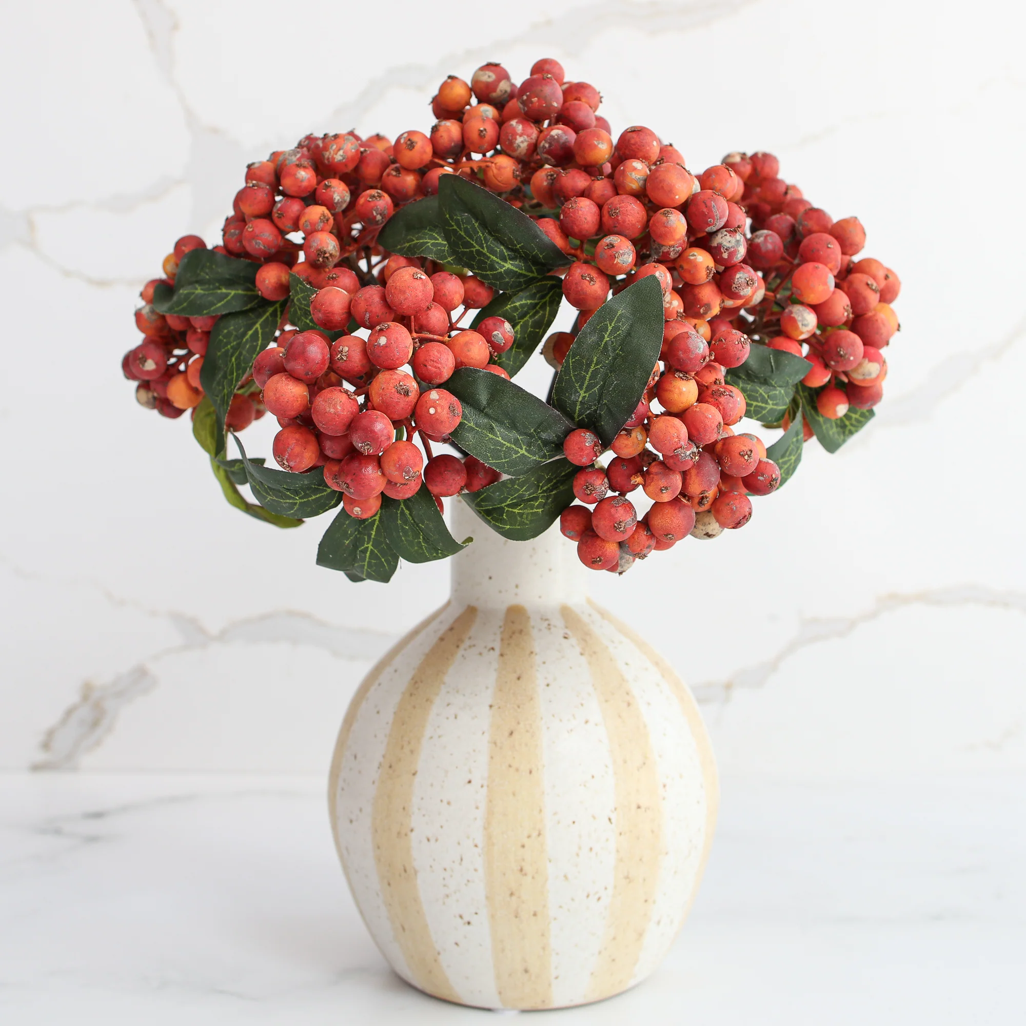 7" Matte Straw Stripe Ceramic Vase - Image 5