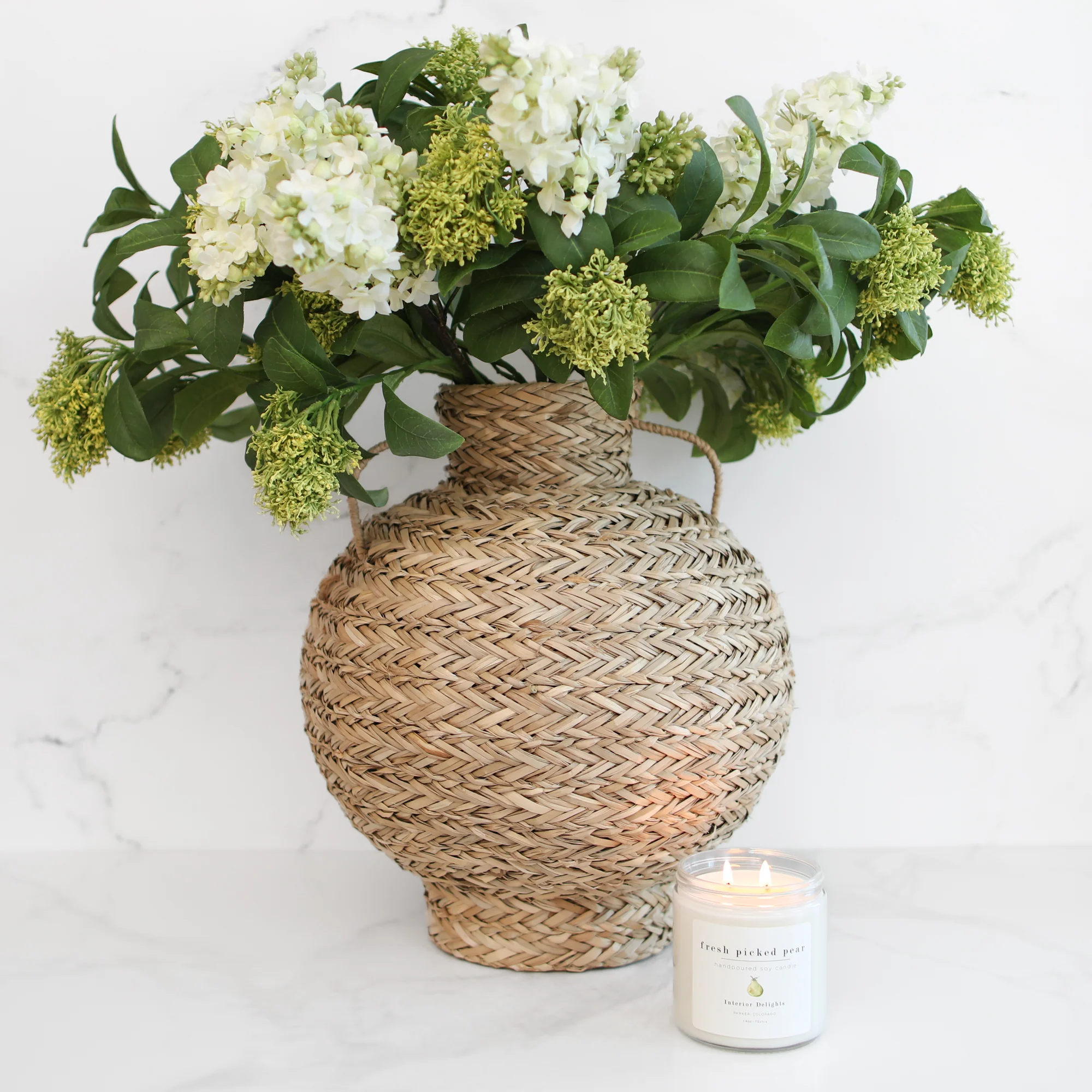 Seagrass Basket Vase with Handles - Image 5