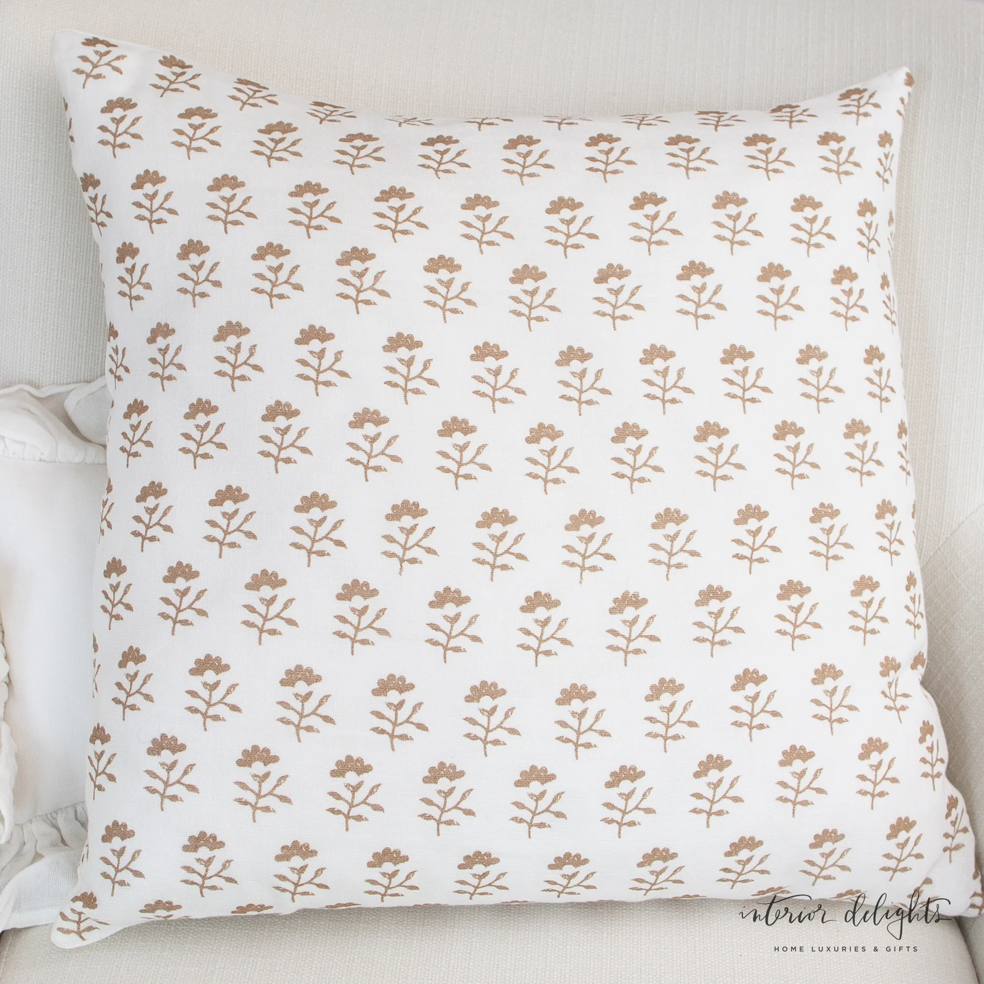 Molly Neutral Block Print Pillow - Image 4