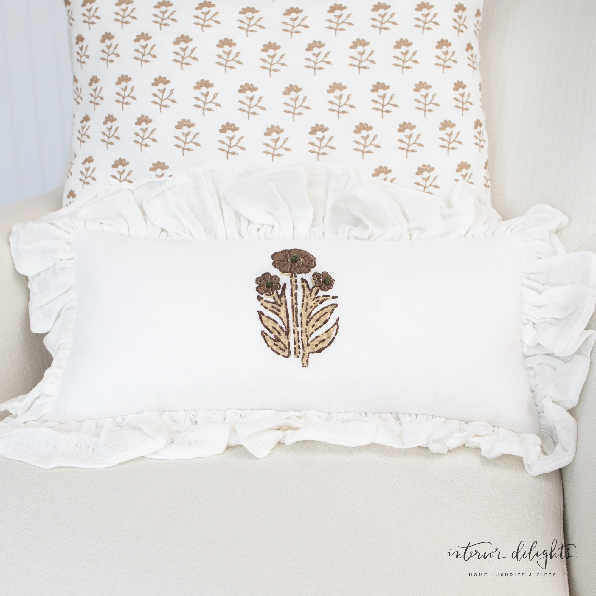 Molly Neutral Block Print Pillow - Image 5