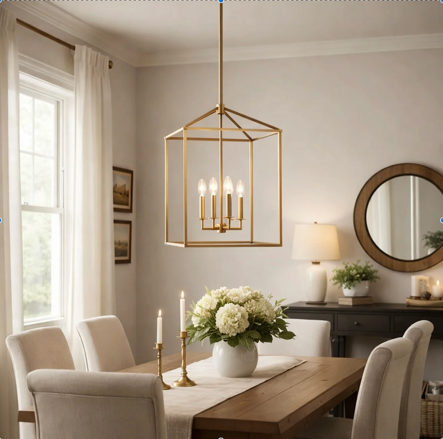 Patrick - 4 Light Medium Chandelier - Satin Brass - Image 3