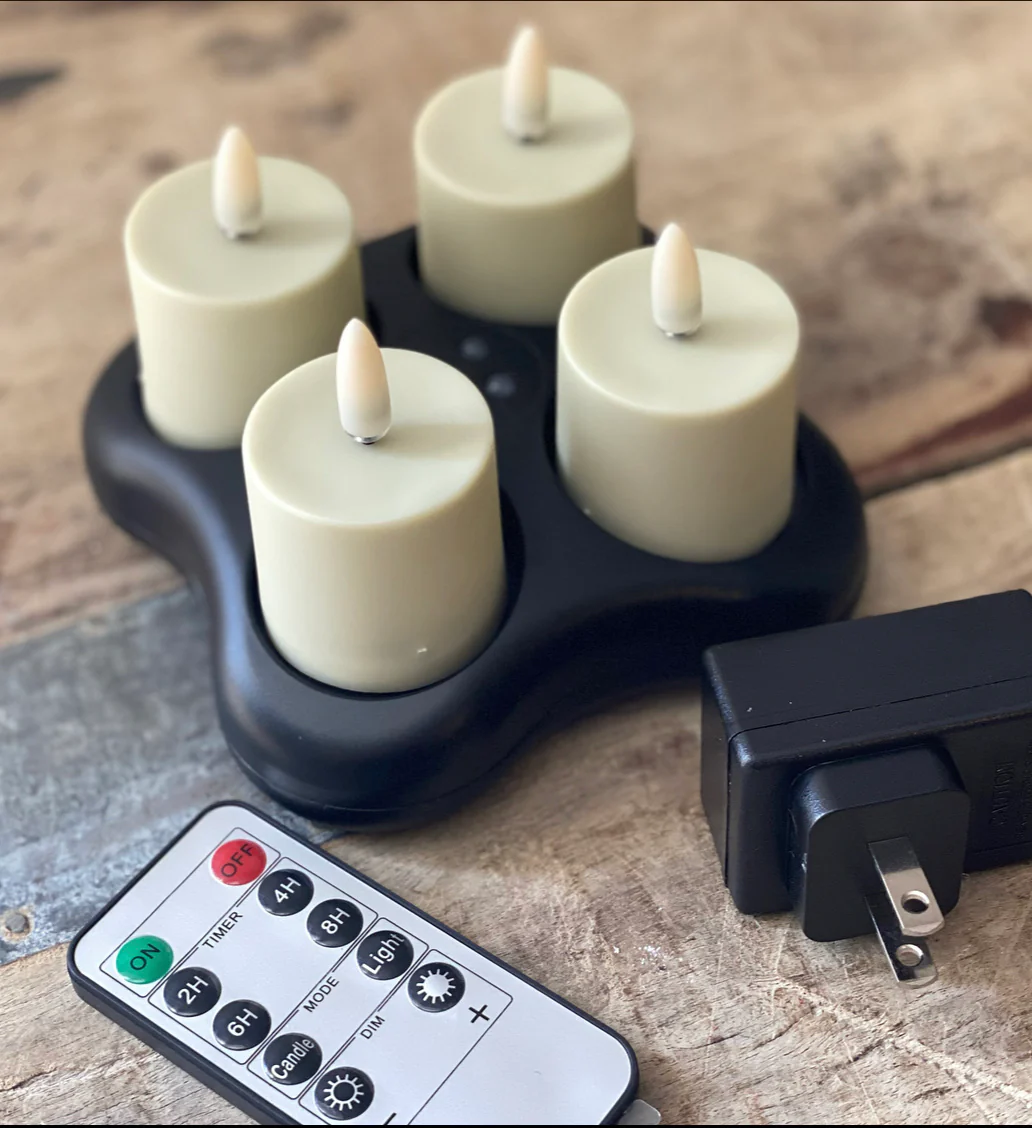 Rechargeable Flameless Votive Candle Set of 4 - Image 4