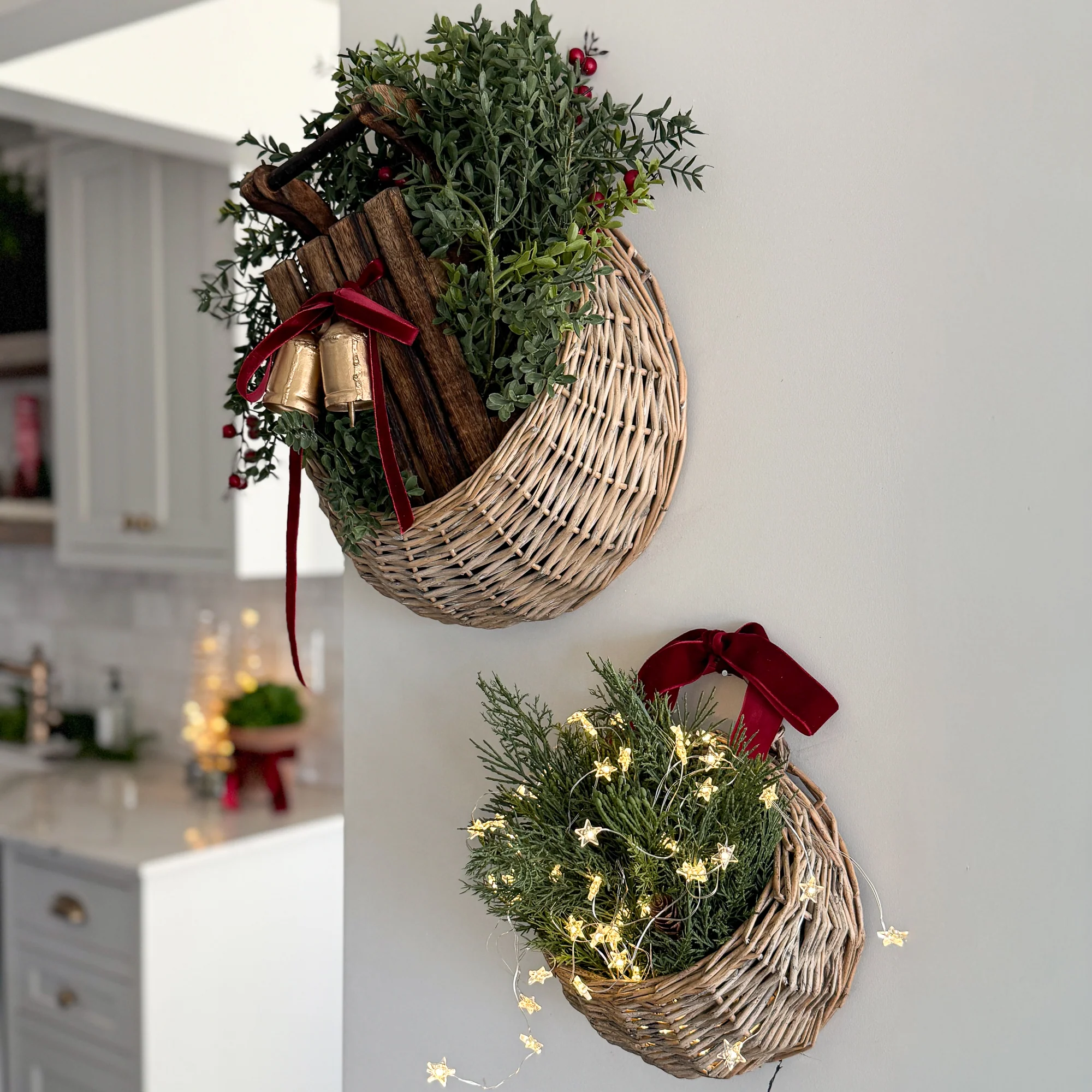 Willow Wall Baskets-Set of Two - Image 7