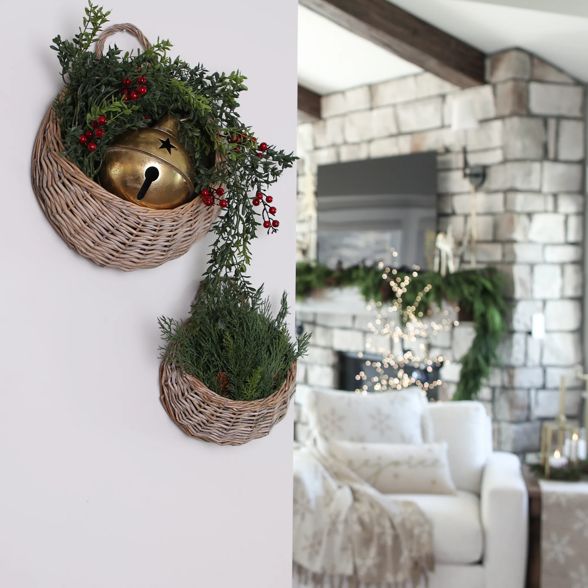 Willow Wall Baskets-Set of Two - Image 8