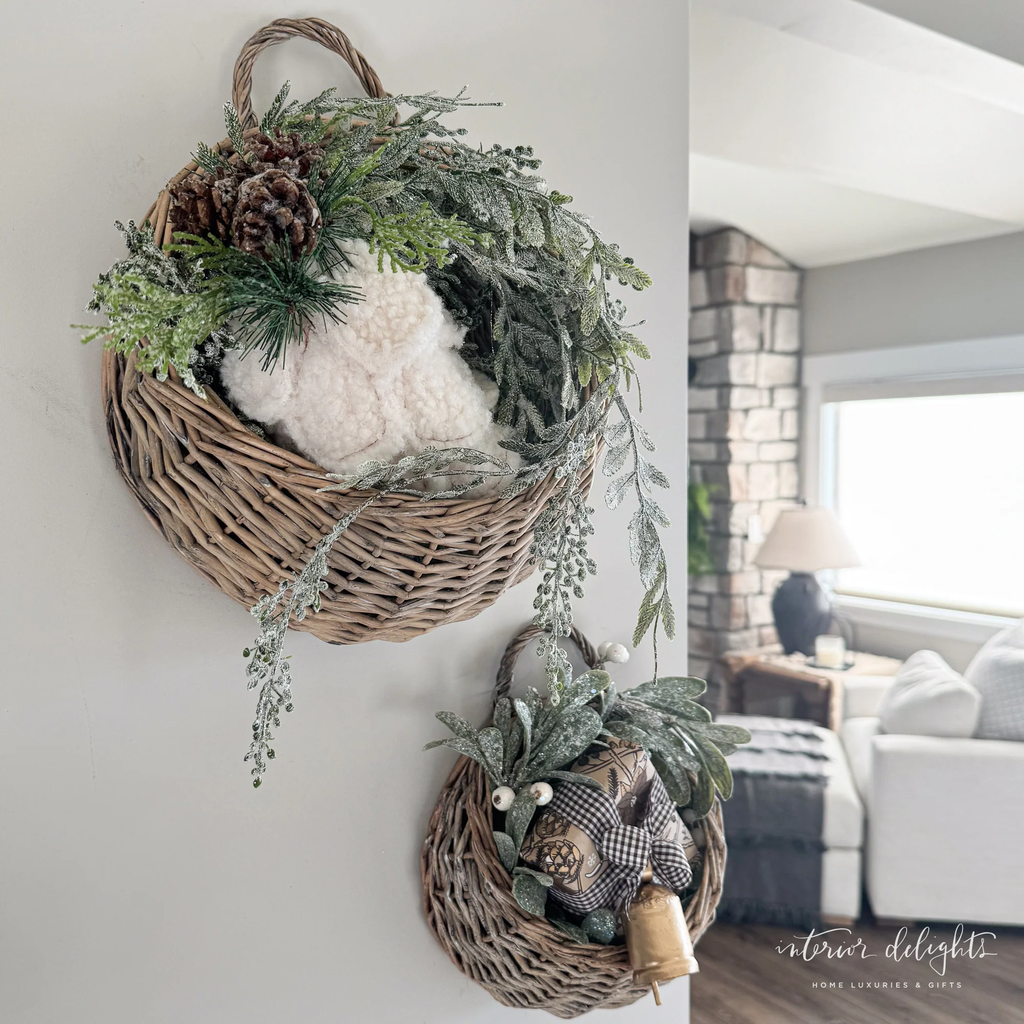 Willow Wall Baskets-Set of Two - Image 9