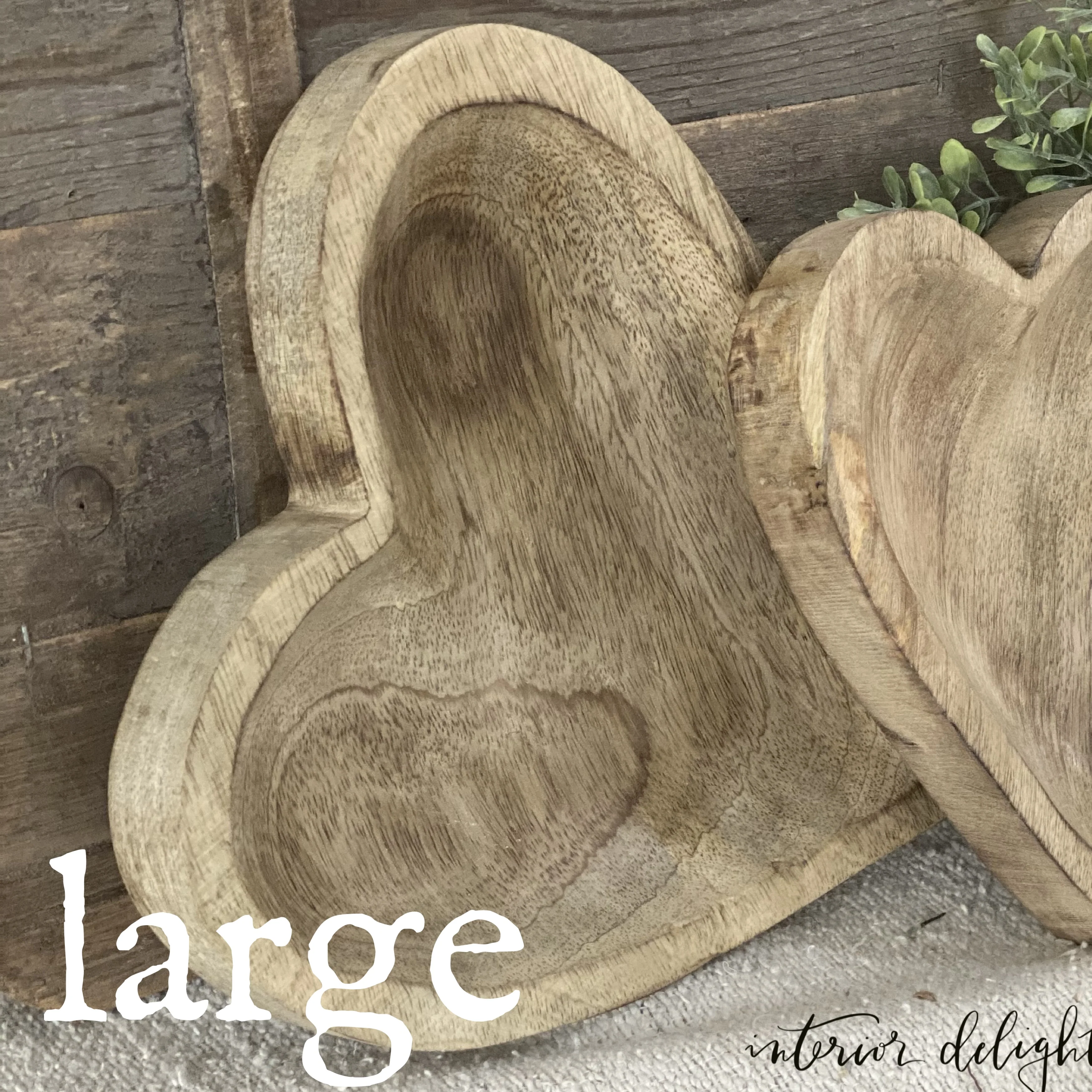 Wood Carved Hearts- Set of 2 - Image 4