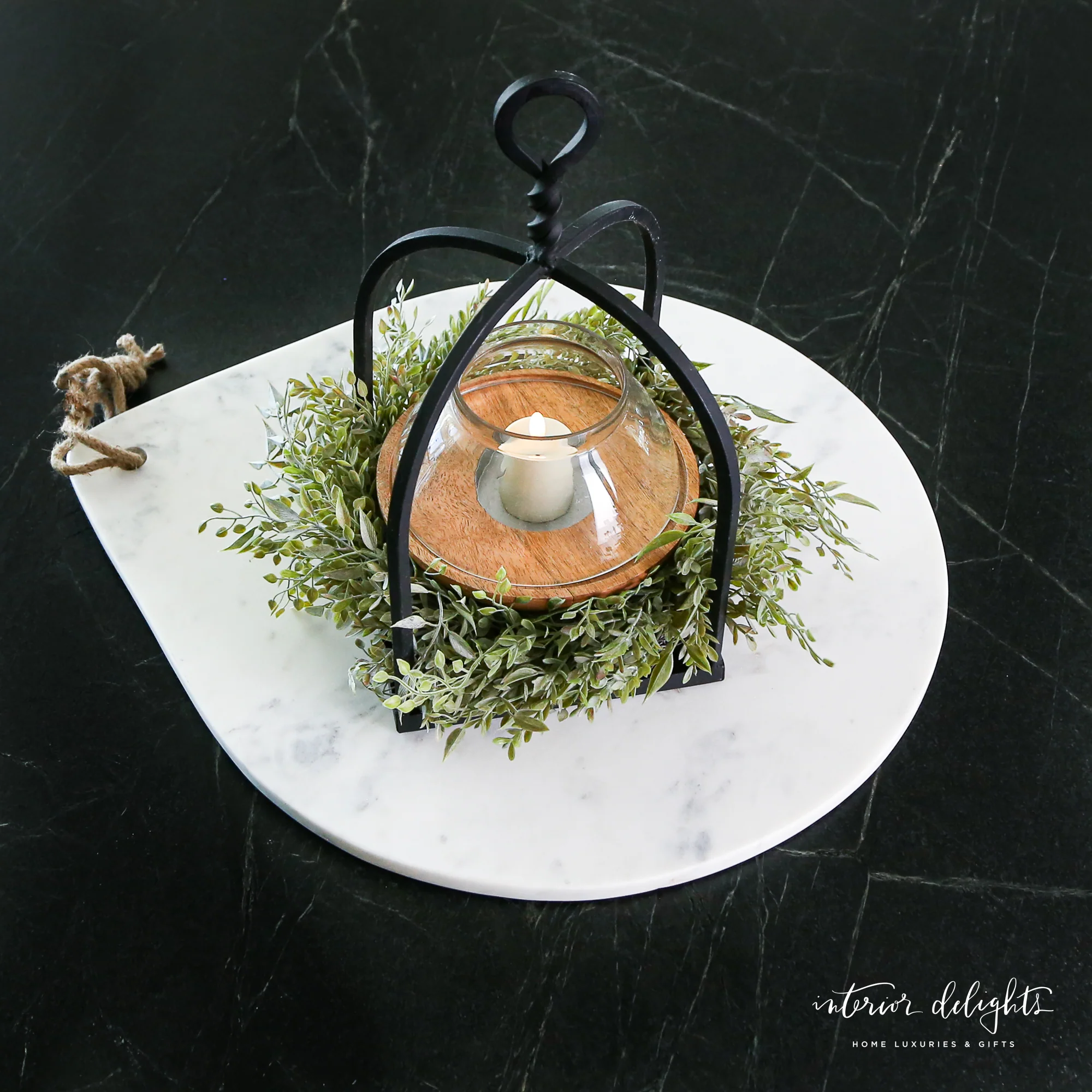 Wood and Glass Candle Holders Set of Two - Image 3