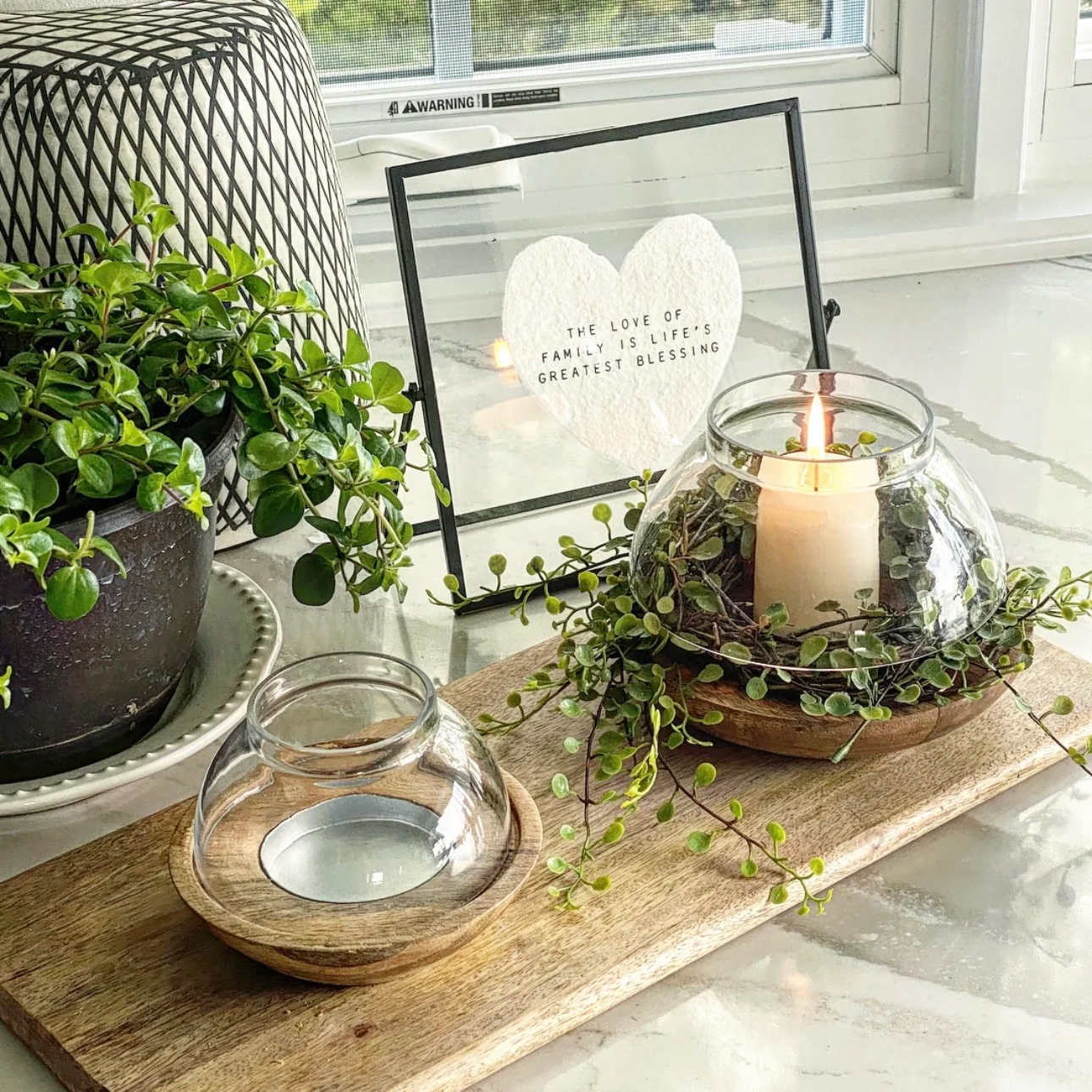 Wood and Glass Candle Holders Set of Two - Image 5