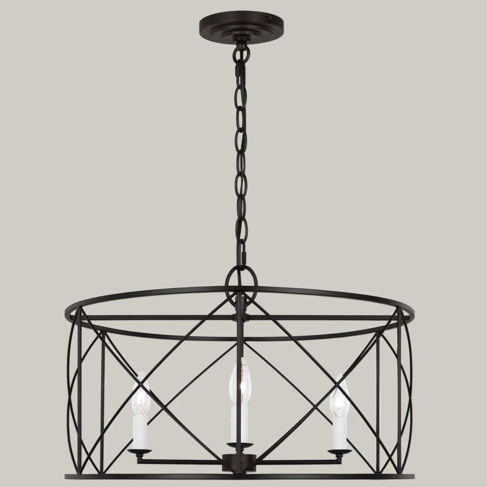 Stephanie - Aged Iron Drum Chandelier - Image 4