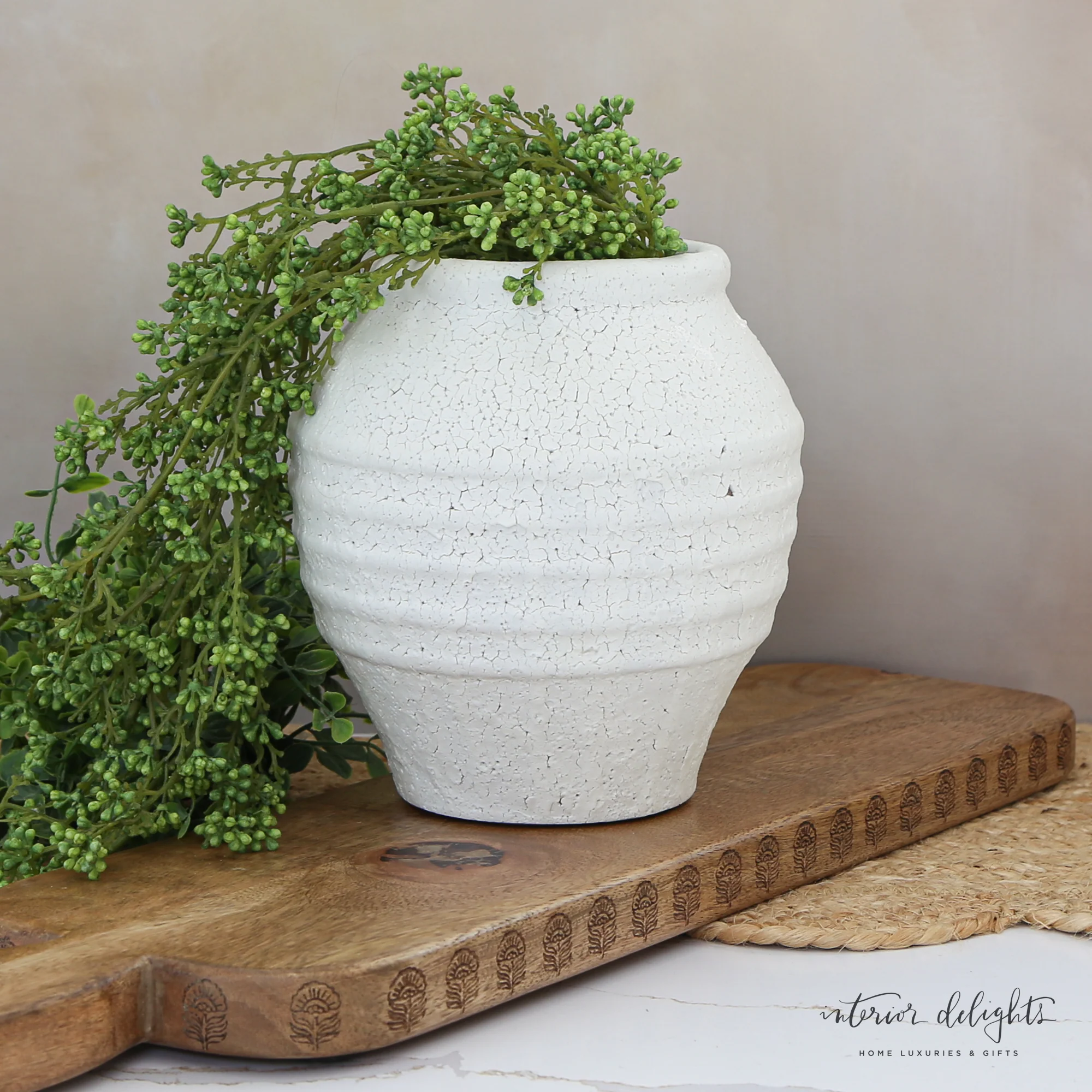7” Taper Bottom White Line Vase - Image 3