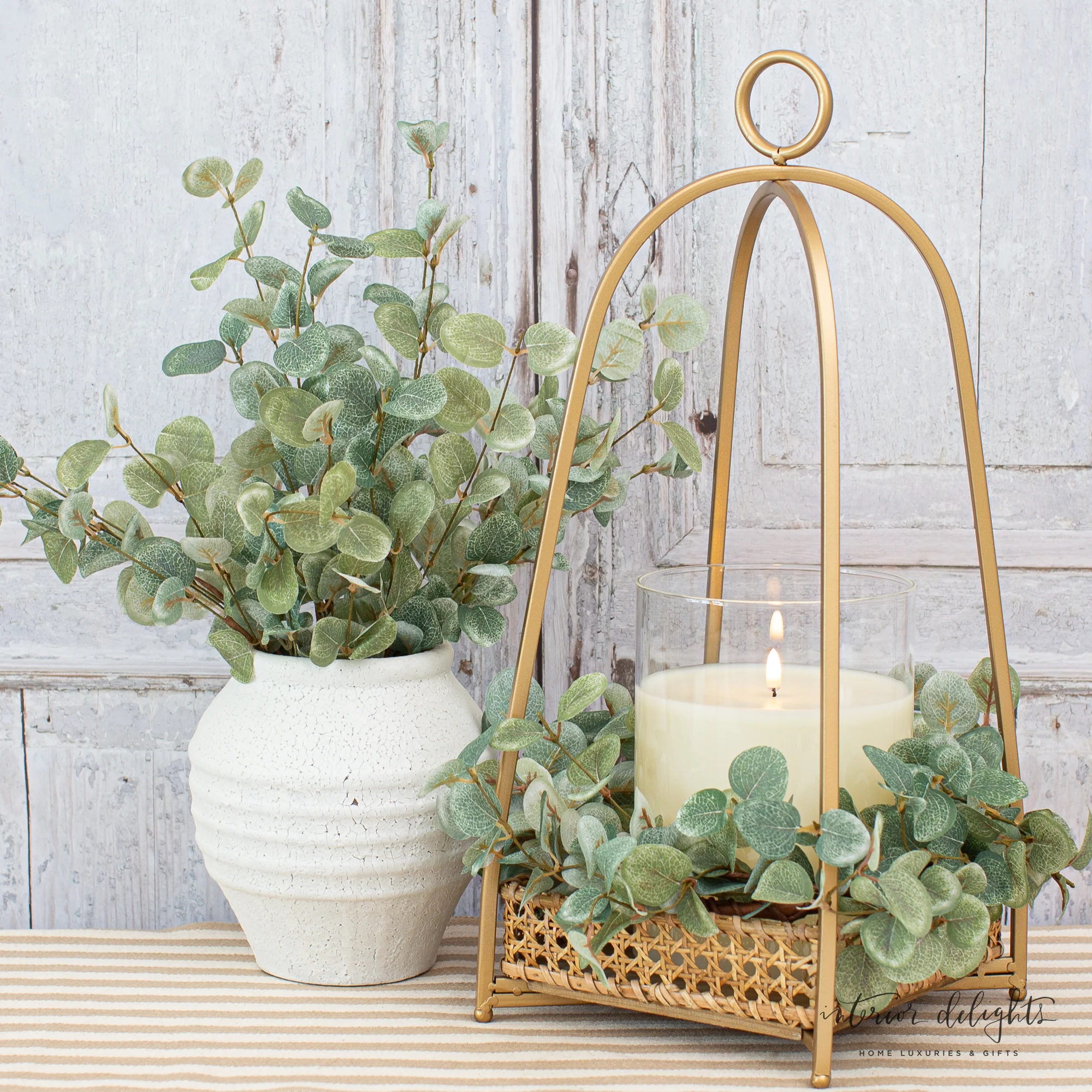 7” Taper Bottom White Line Vase - Image 4