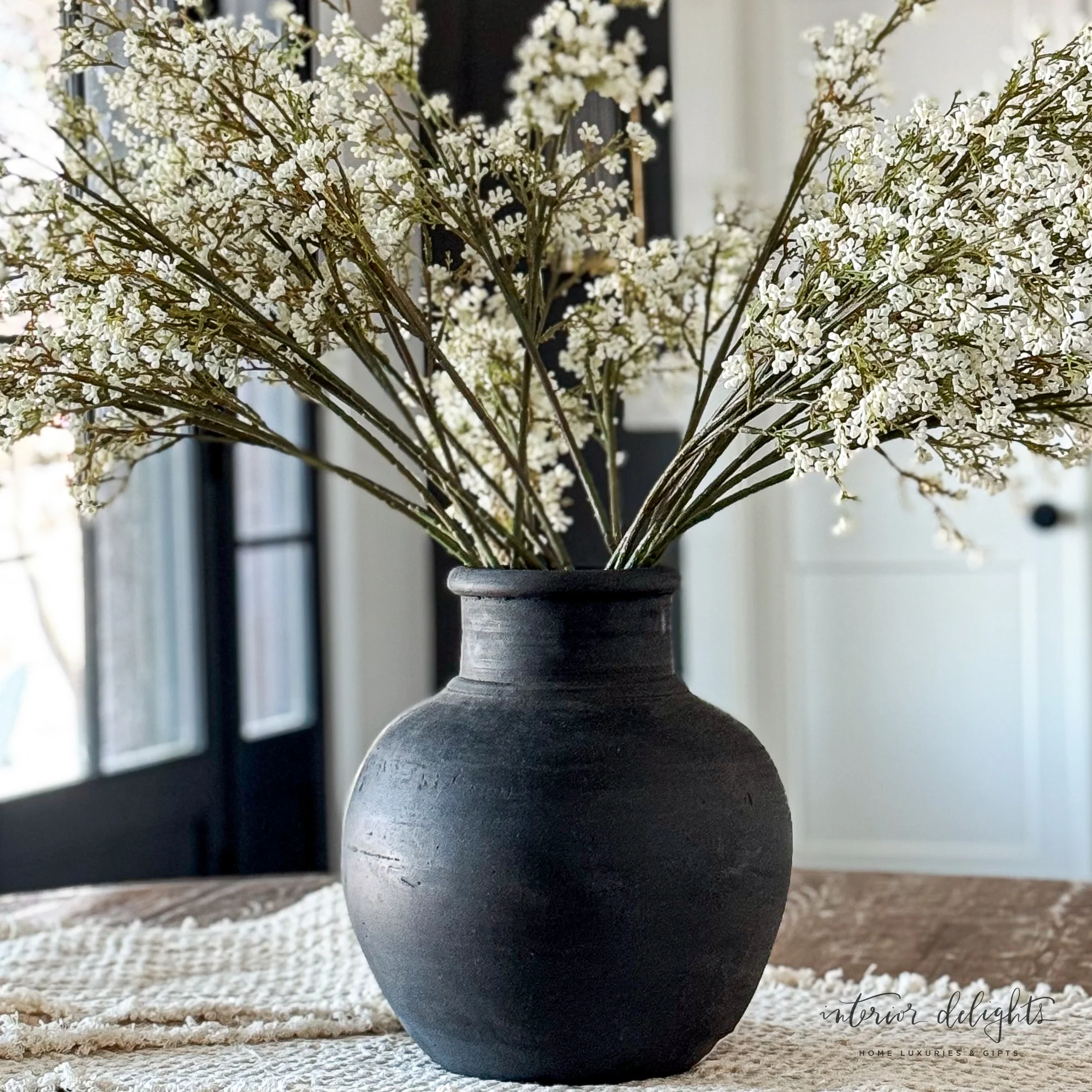 13.5 in Black Vase with Narrow Opening - Image 11