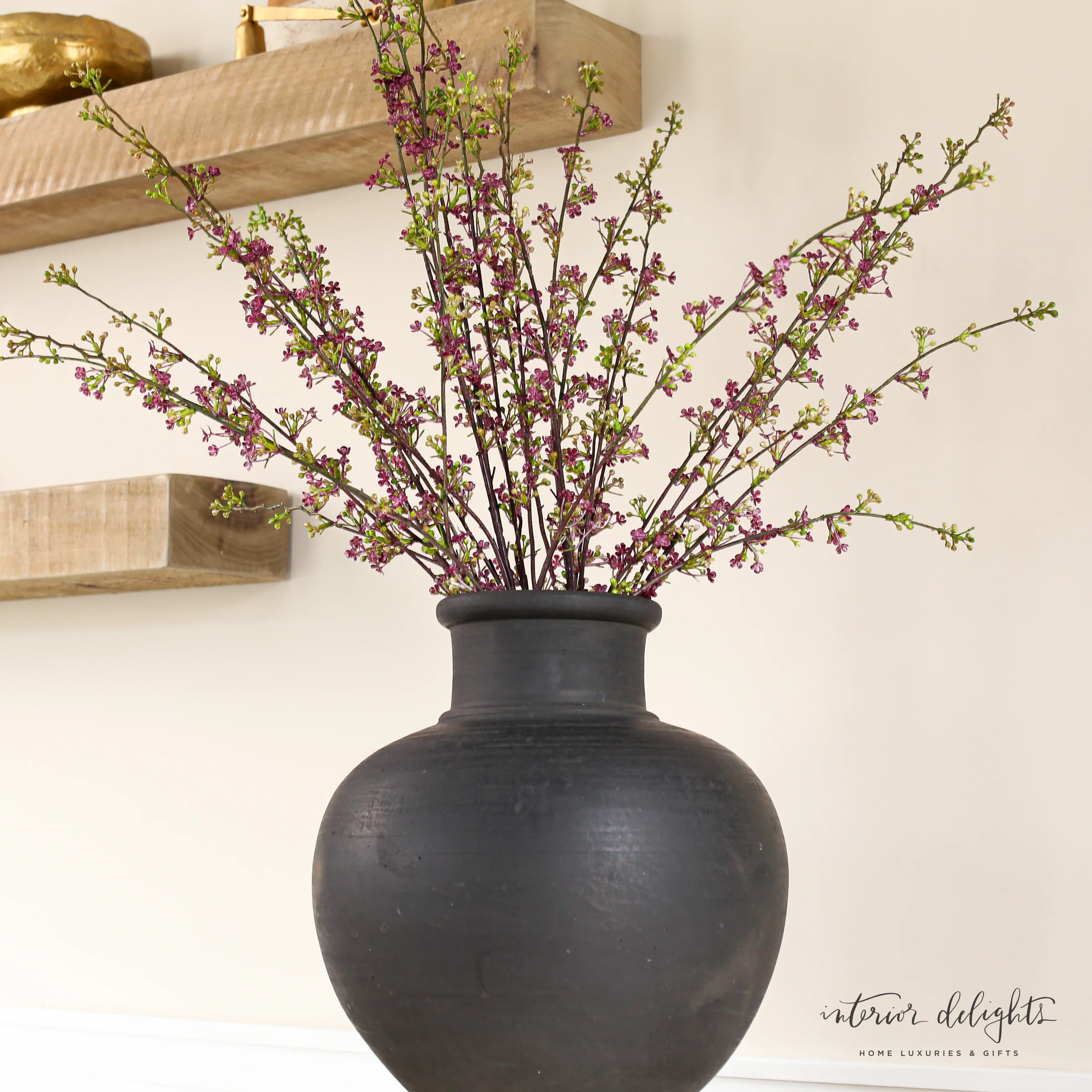 13.5 in Black Vase with Narrow Opening - Image 4