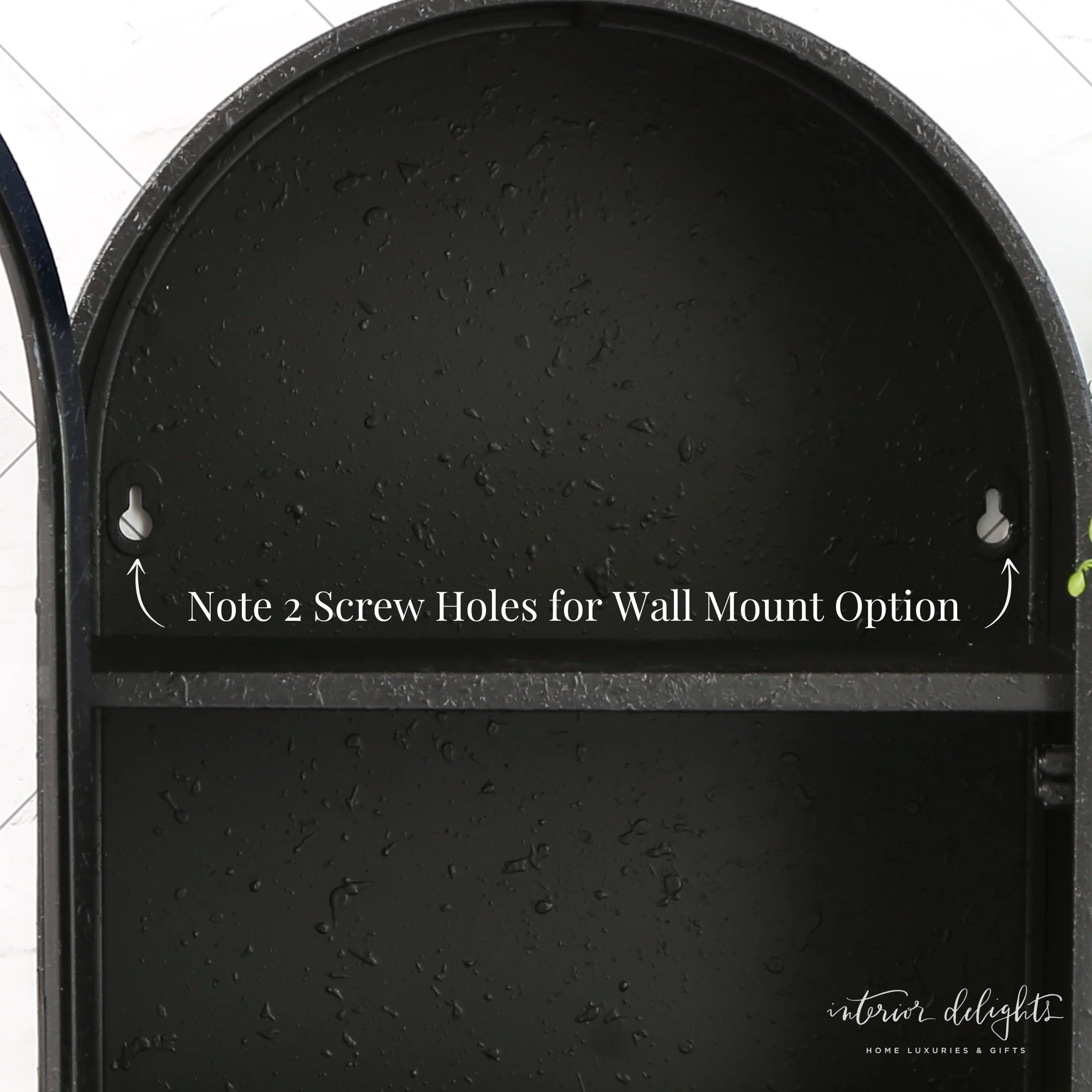 Black Textured Metal Wall Cabinet with Glass Door - Image 5